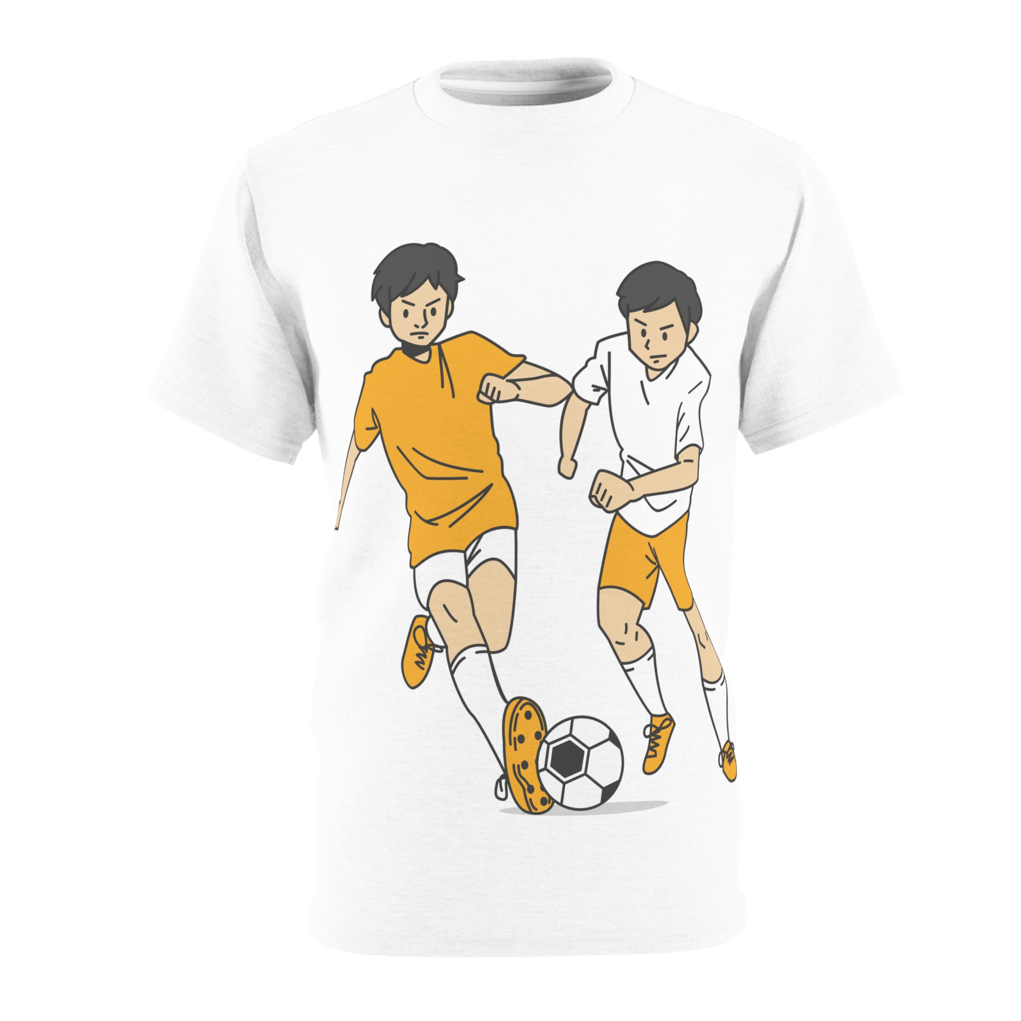 Soccer Players Illustration Tee | Two Men Playing Football, Sports Graphic - Image 2