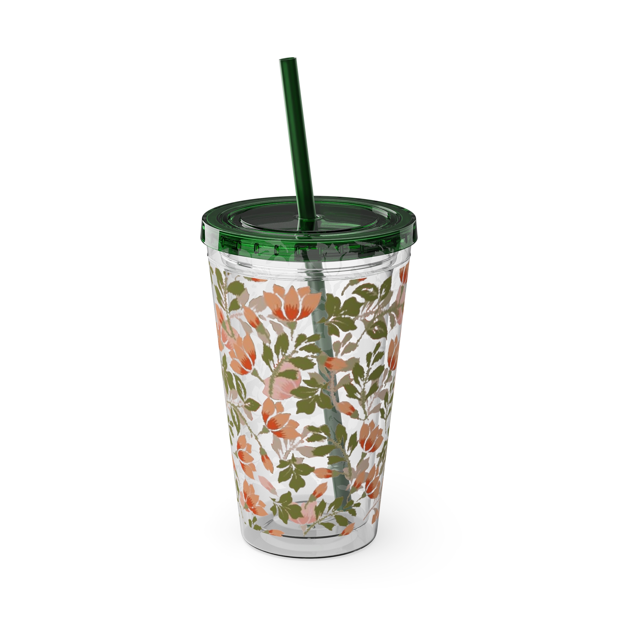 Floral Tumbler with Straw, 16oz - Image 22