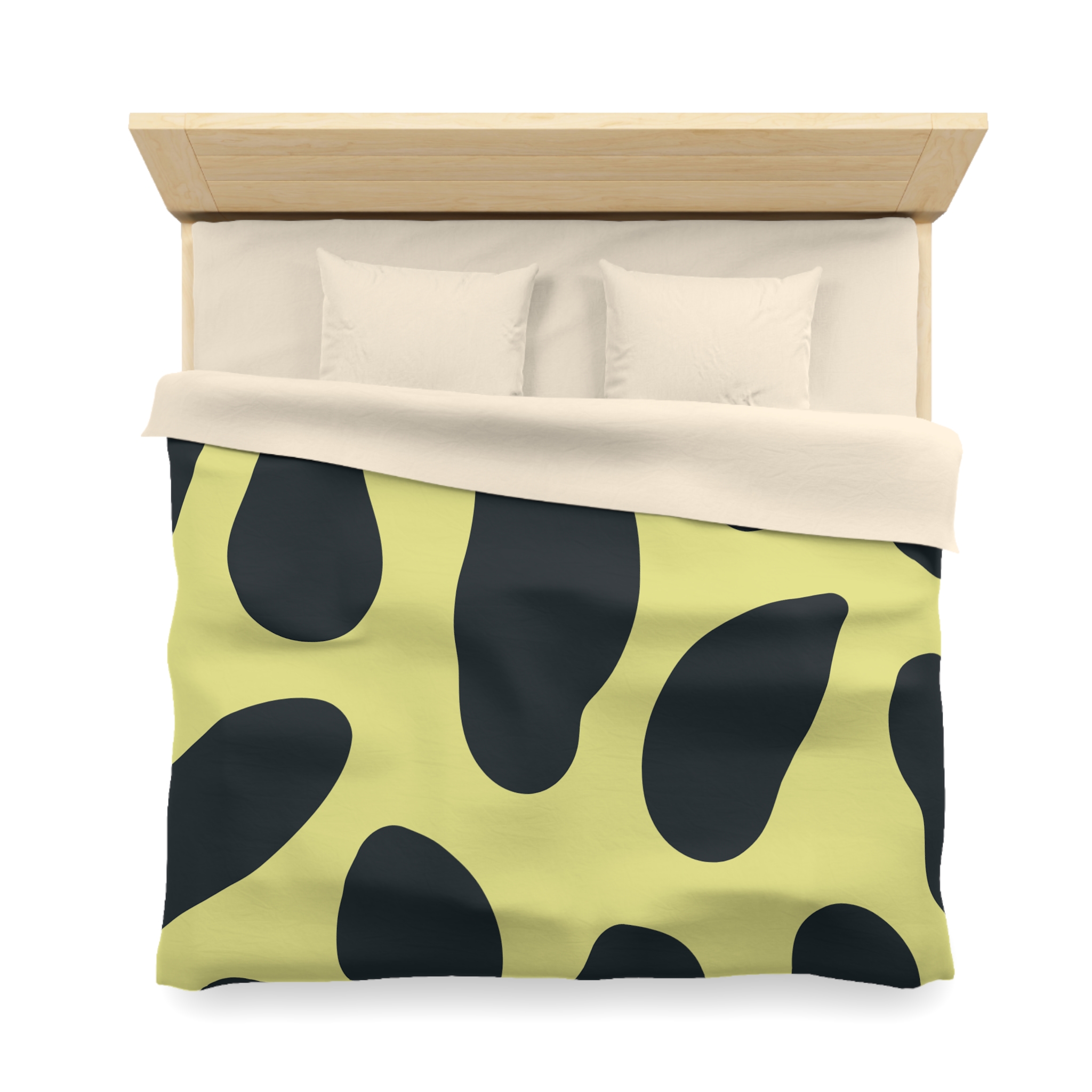 Black and Yellow Abstract Pattern Microfiber Duvet Cover - Image 3