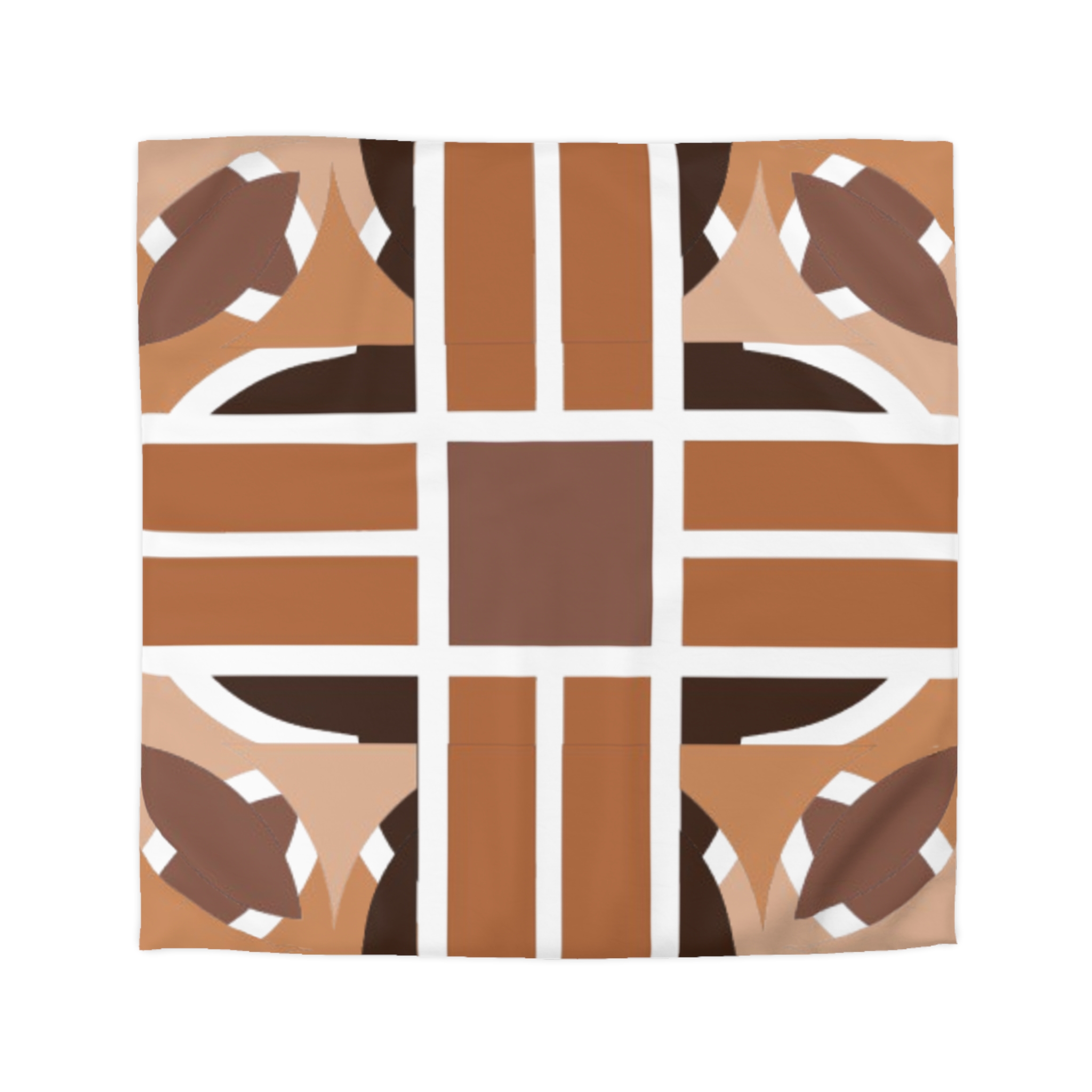 Geometric Brown Abstract Microfiber Duvet Cover - Image 10