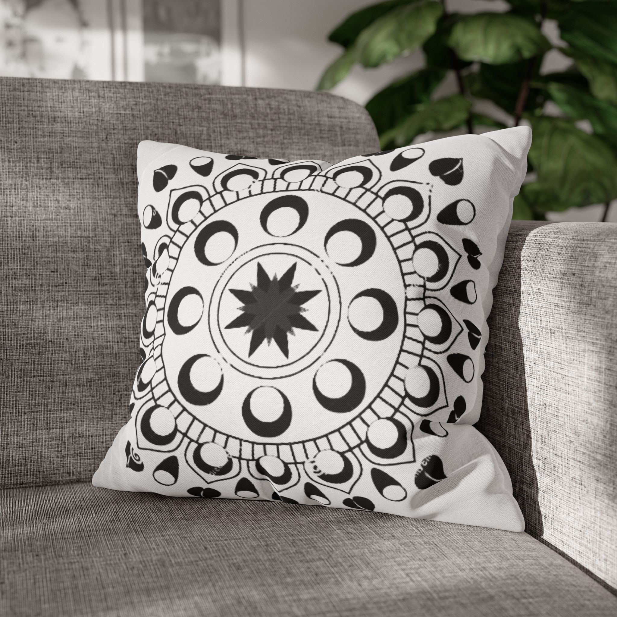 Celestial Moon Phases Mandala Square Pillowcase - Image 15