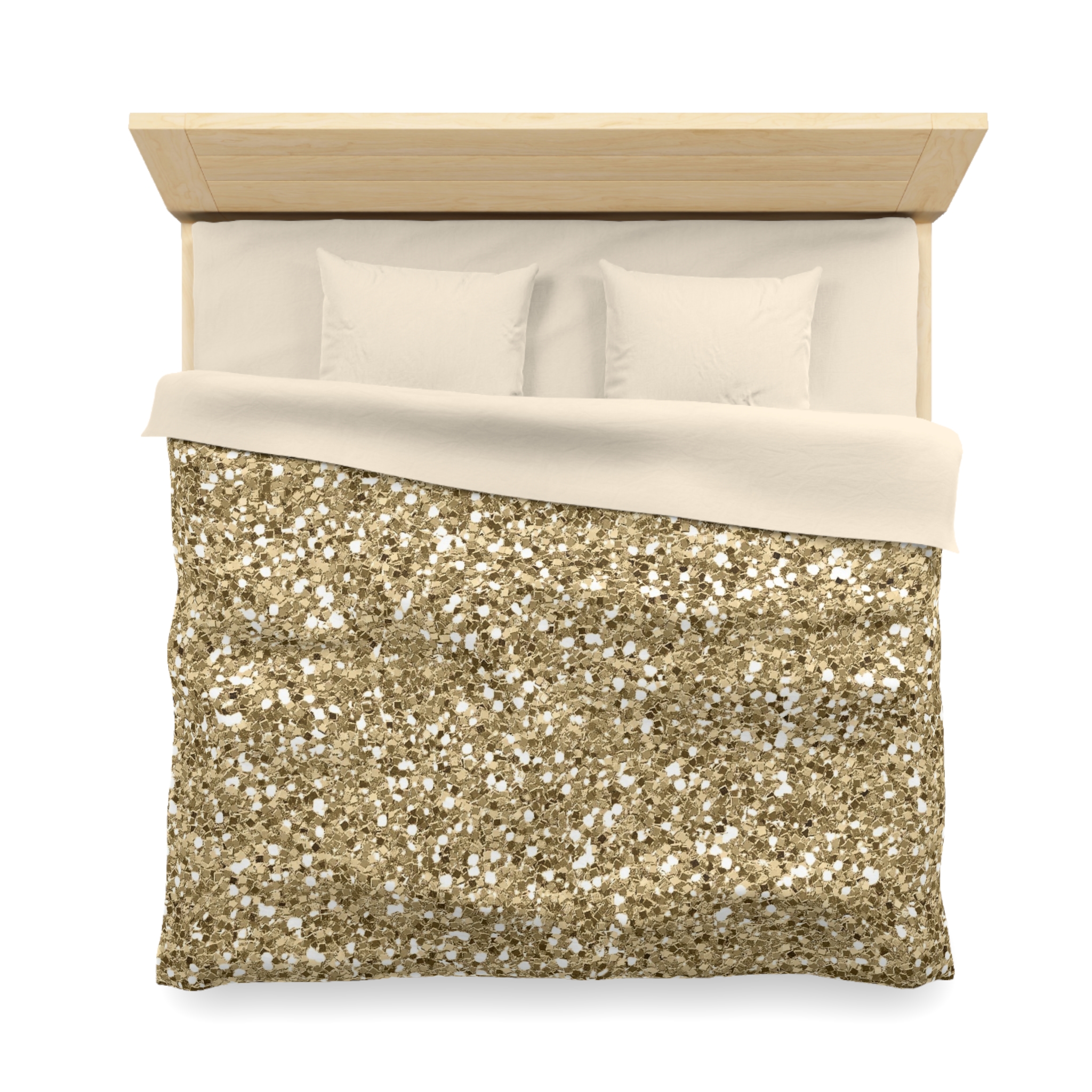 Gold Glitter Microfiber Duvet Cover — Sparkling Metallic Bedding - Image 14