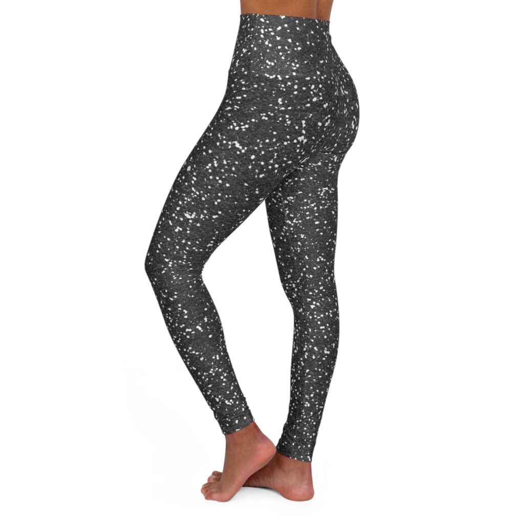 Speckled Black High-Waisted Yoga Leggings