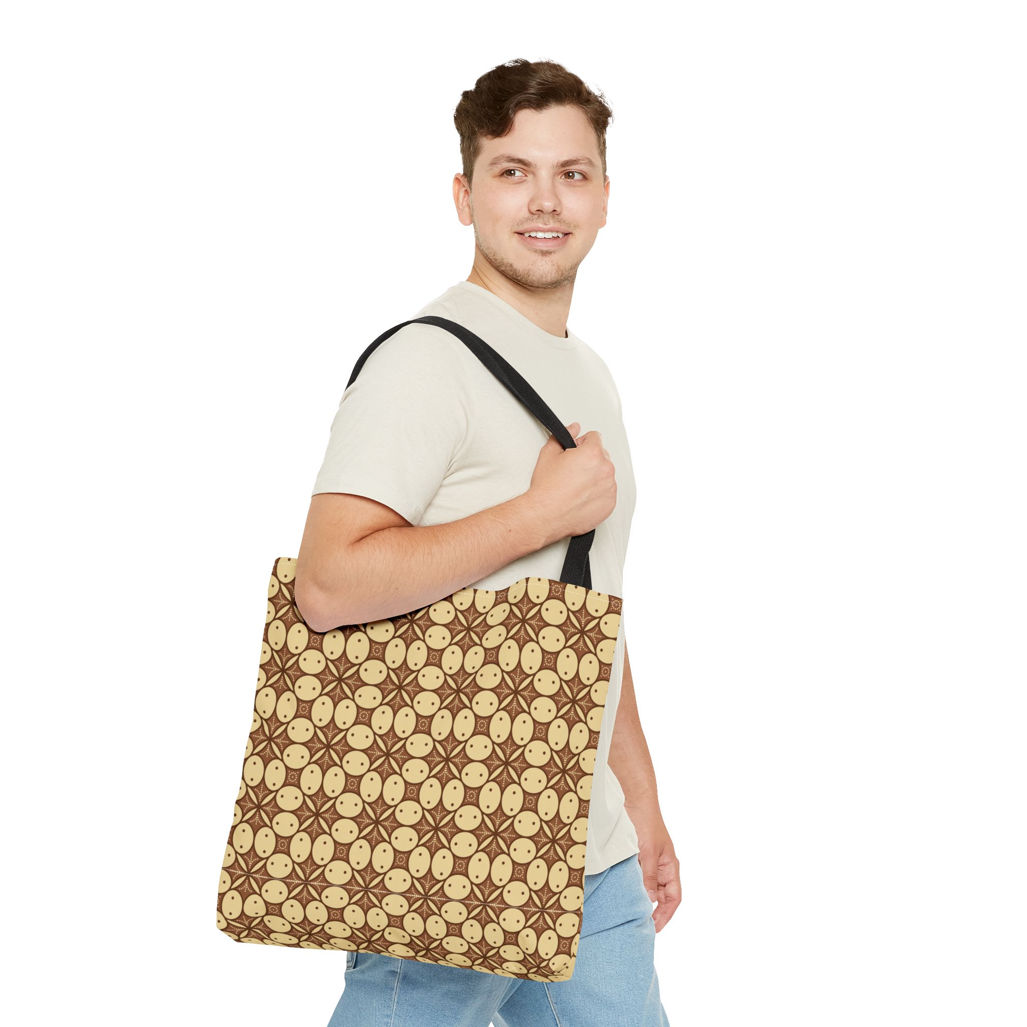 Retro Smiley Face Pattern Tote Bag - Image 13