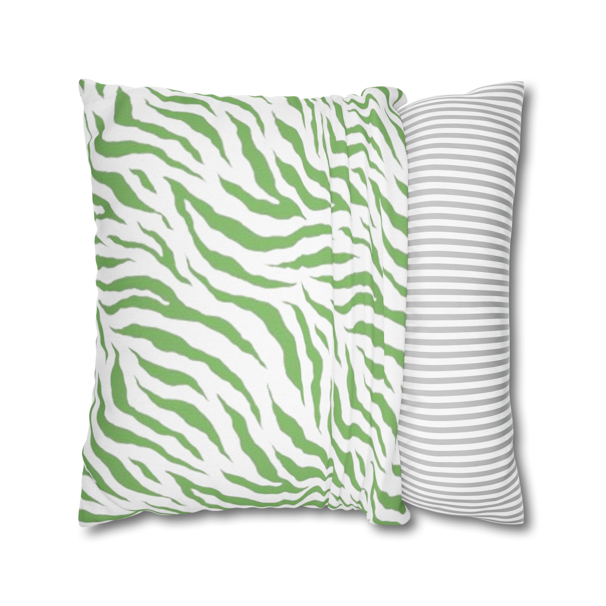 Green Zebra Print Square Pillowcase - Image 22
