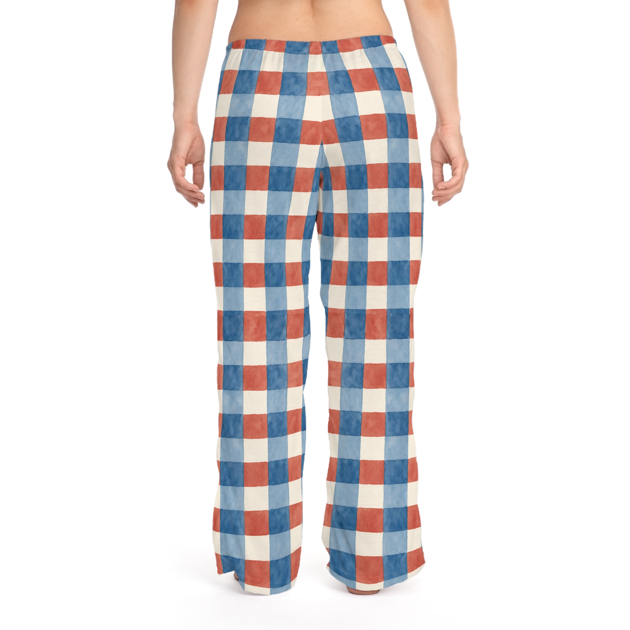 Women’s Red, White & Blue Gingham Pajama Pants - Image 5