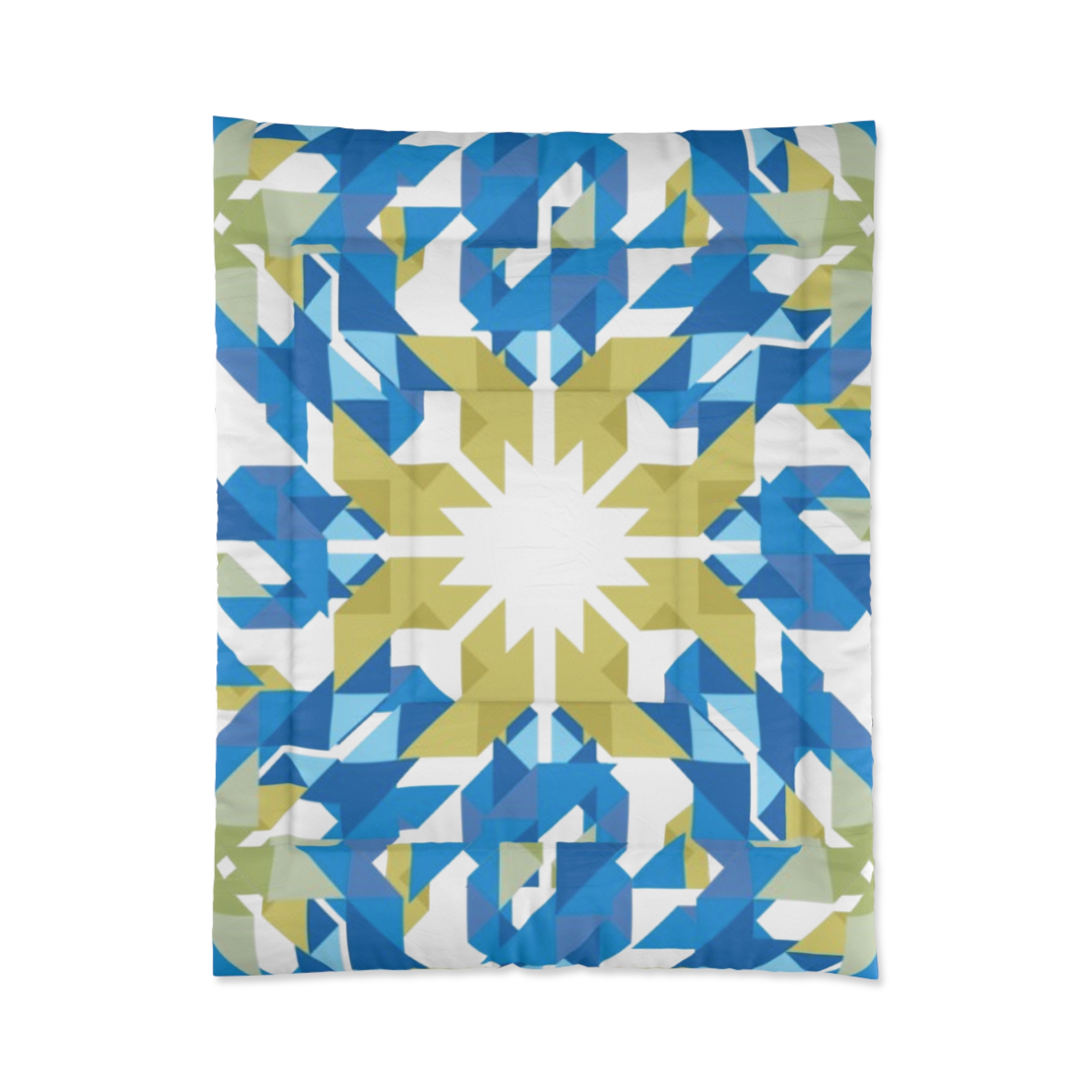 Blue Green Geometric Sunburst Comforter - Image 7
