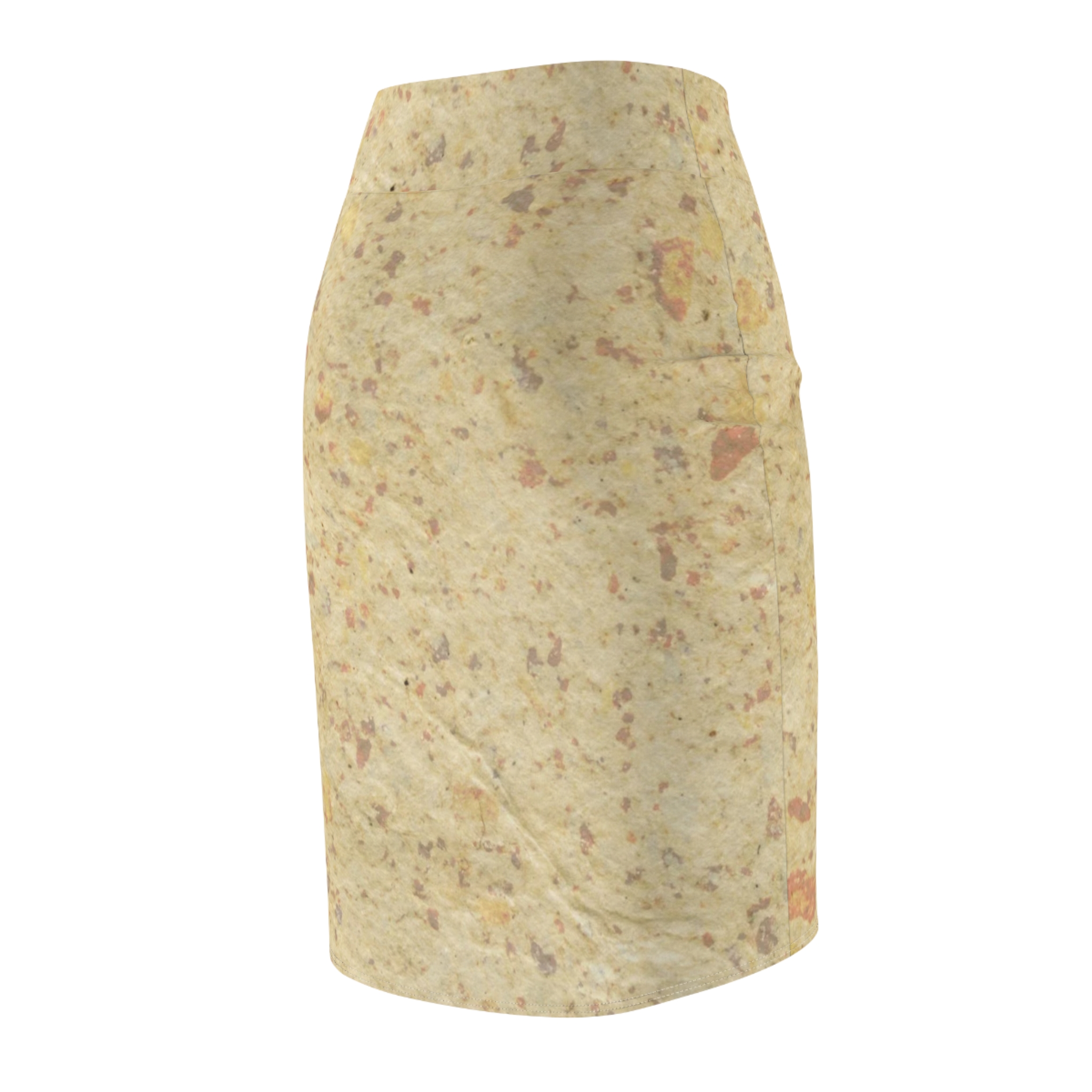 Women's Pencil Skirt – Neutral Abstract Marble Print - Image 5