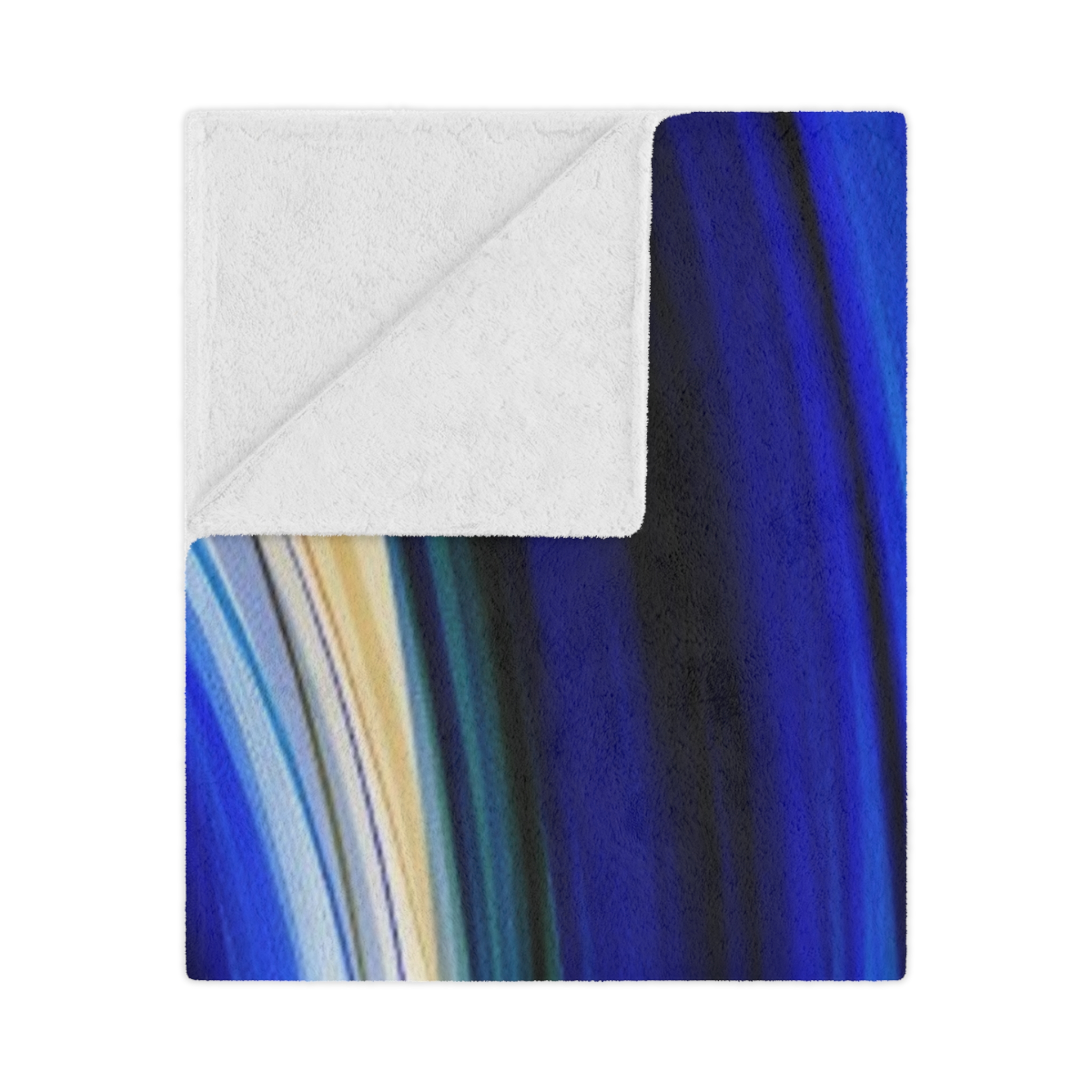 Abstract Blue Waves Minky Blanket - Image 7
