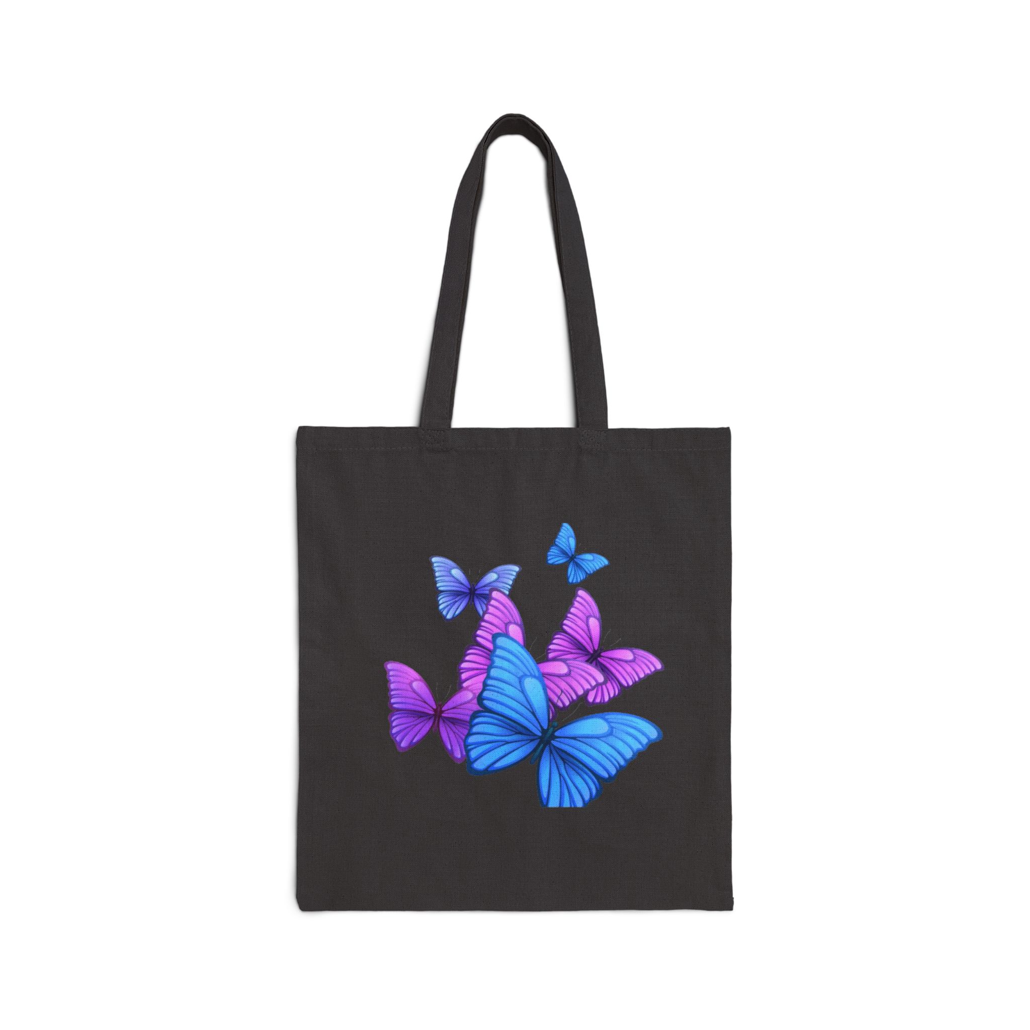 Colorful Butterfly Canvas Tote Bag - Image 2