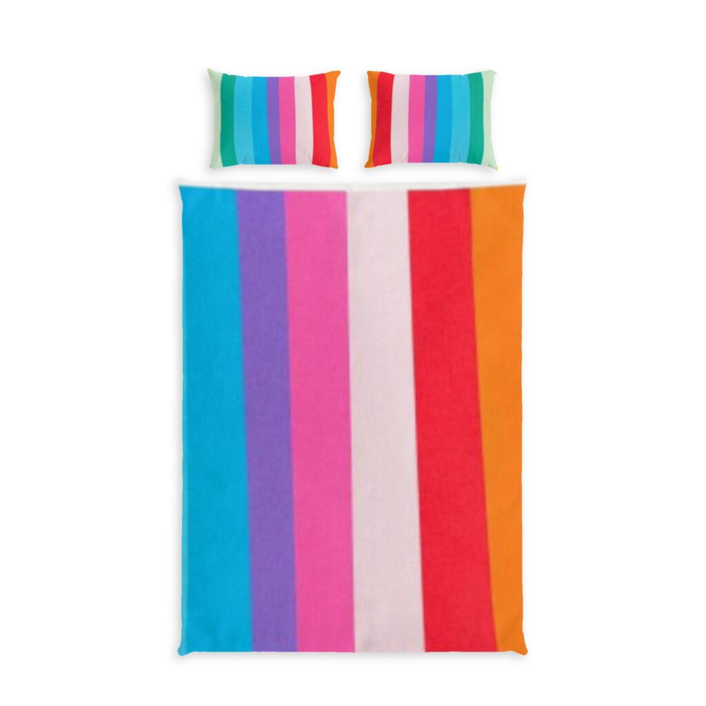Rainbow Striped Cotton Bed Set