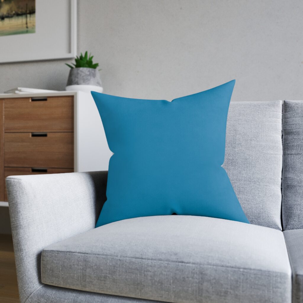 Solid Teal Square Pillow — Decorative Accent Cushion for Living Room & Bedroom