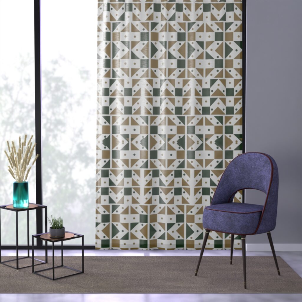 Geometric Mid-Century Modern Window Curtain