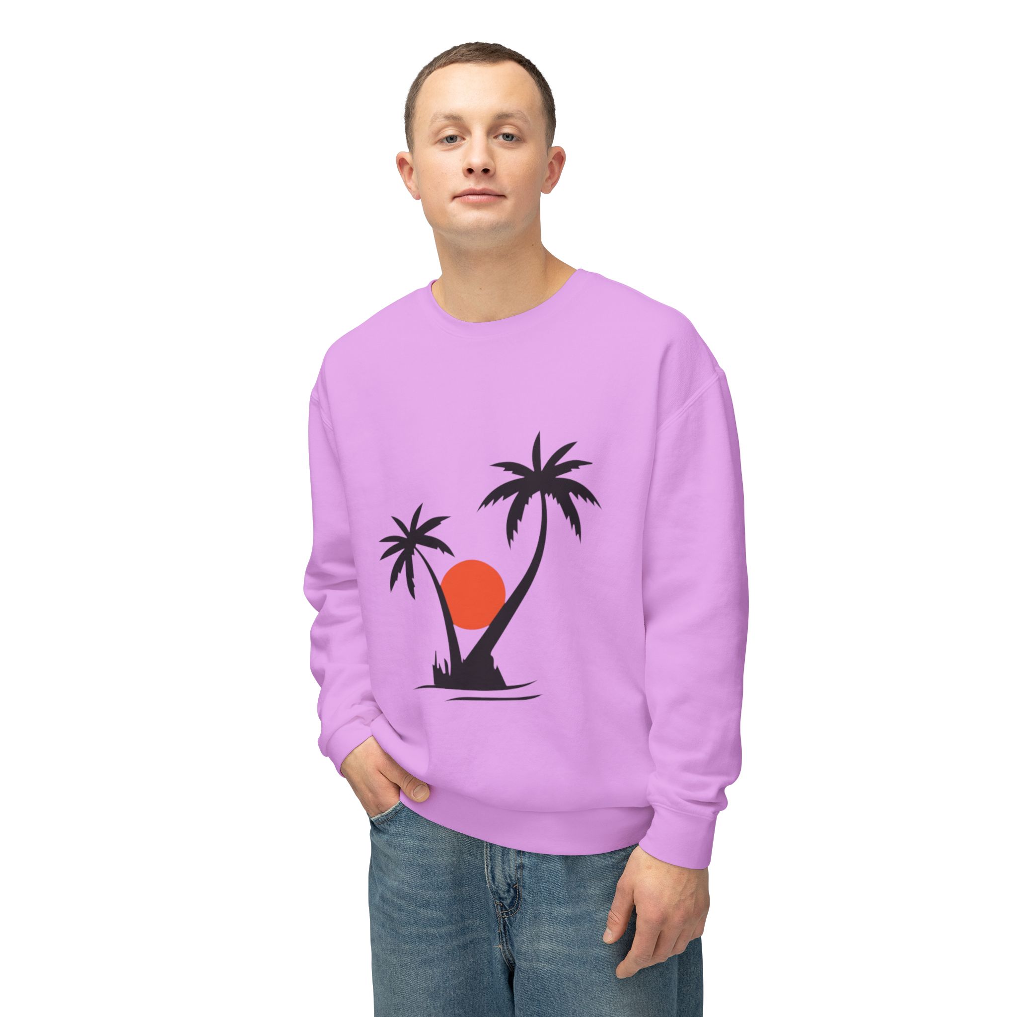 Tropical Sunset Palm Tree Sweatshirt - Image 65