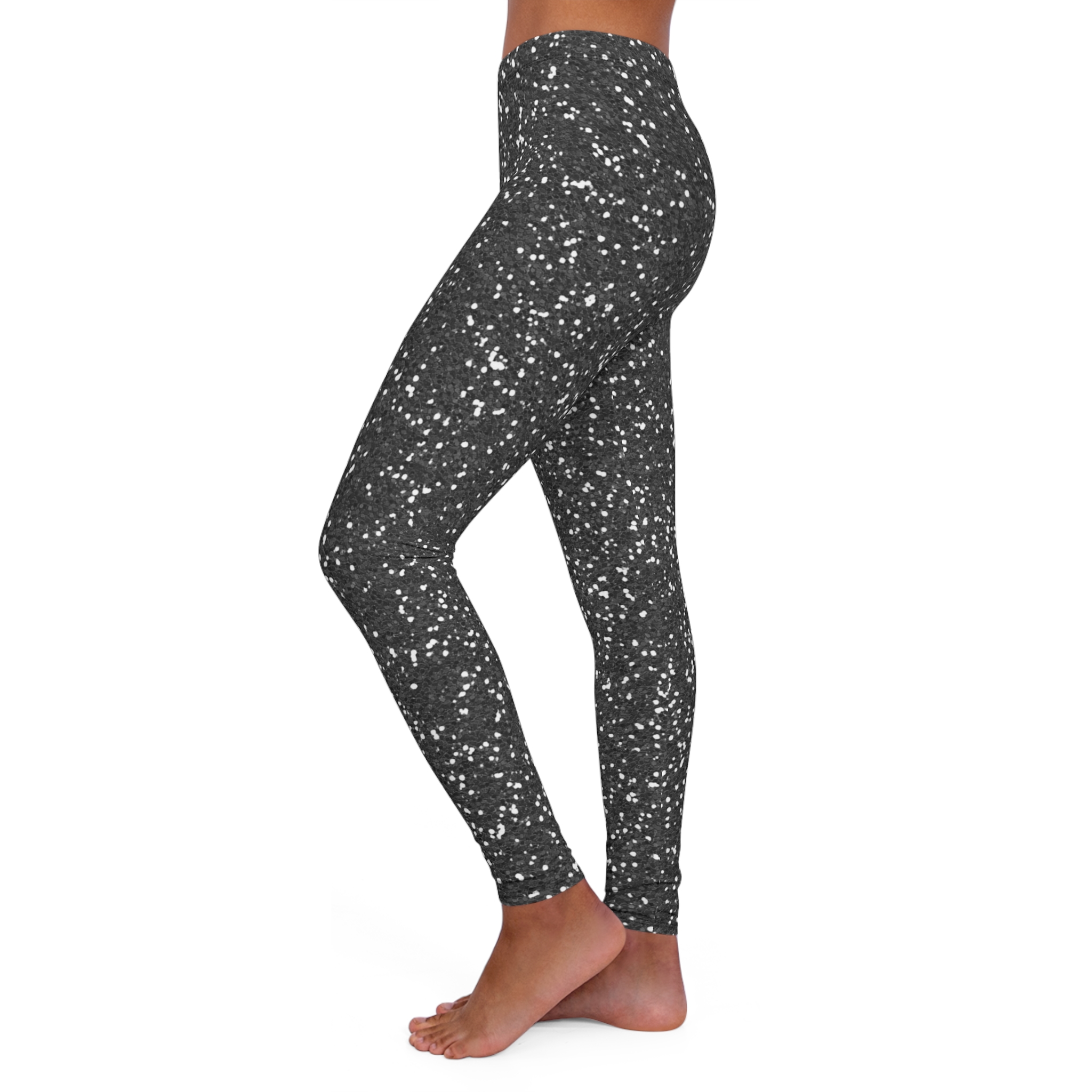 Women's Black Speckled Leggings