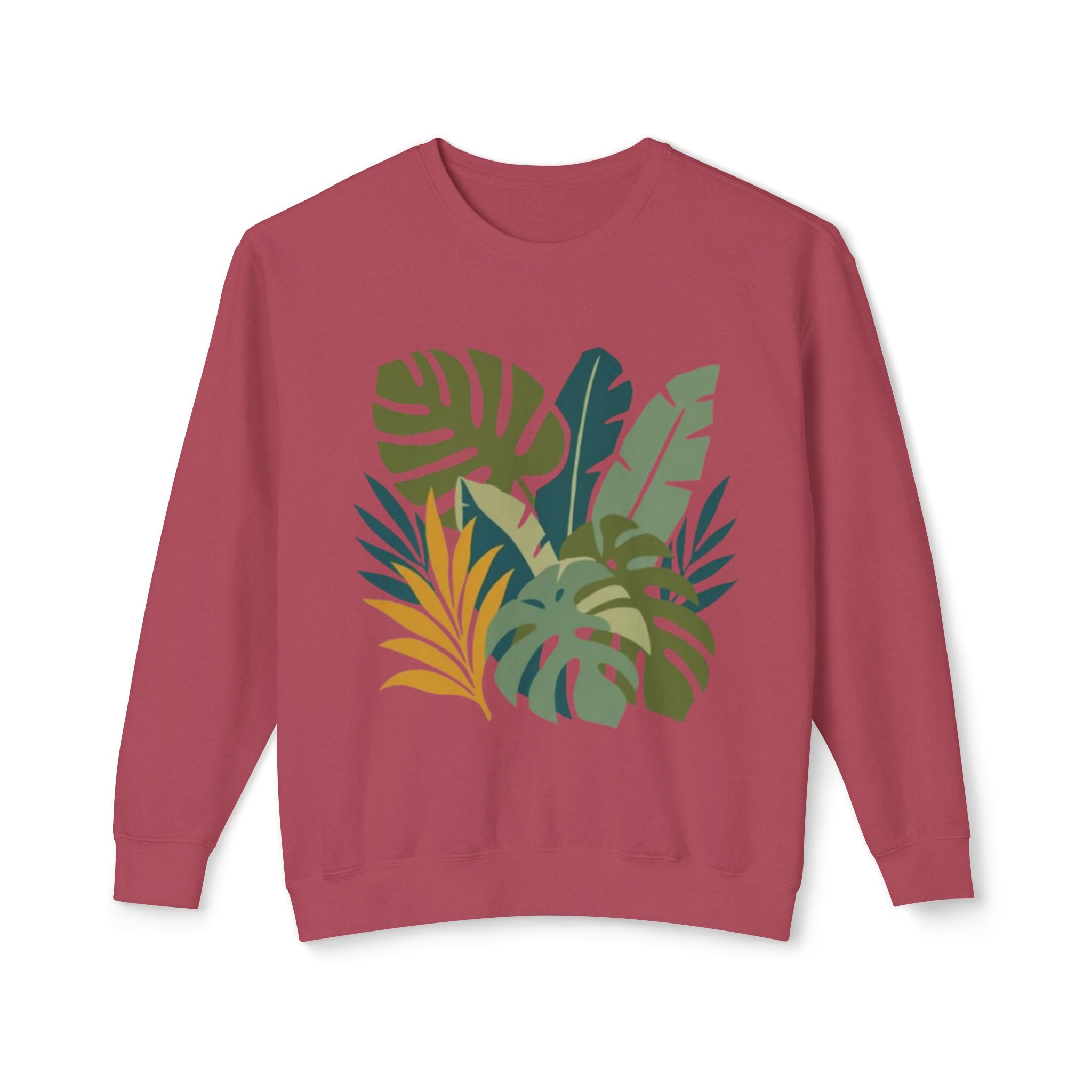 Tropical Leaf Botanical Print Sweatshirt - Image 53