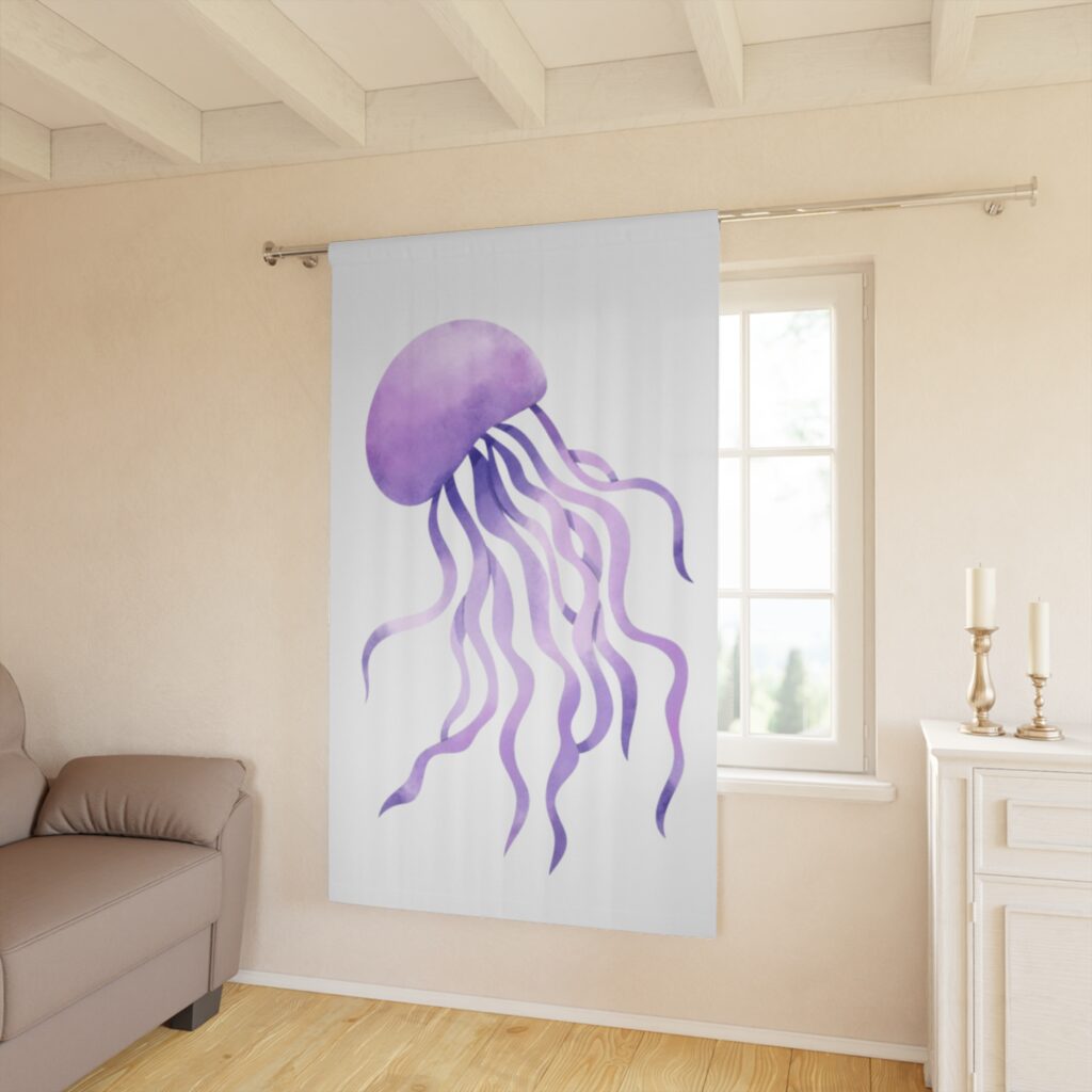 Purple Jellyfish Window Curtain