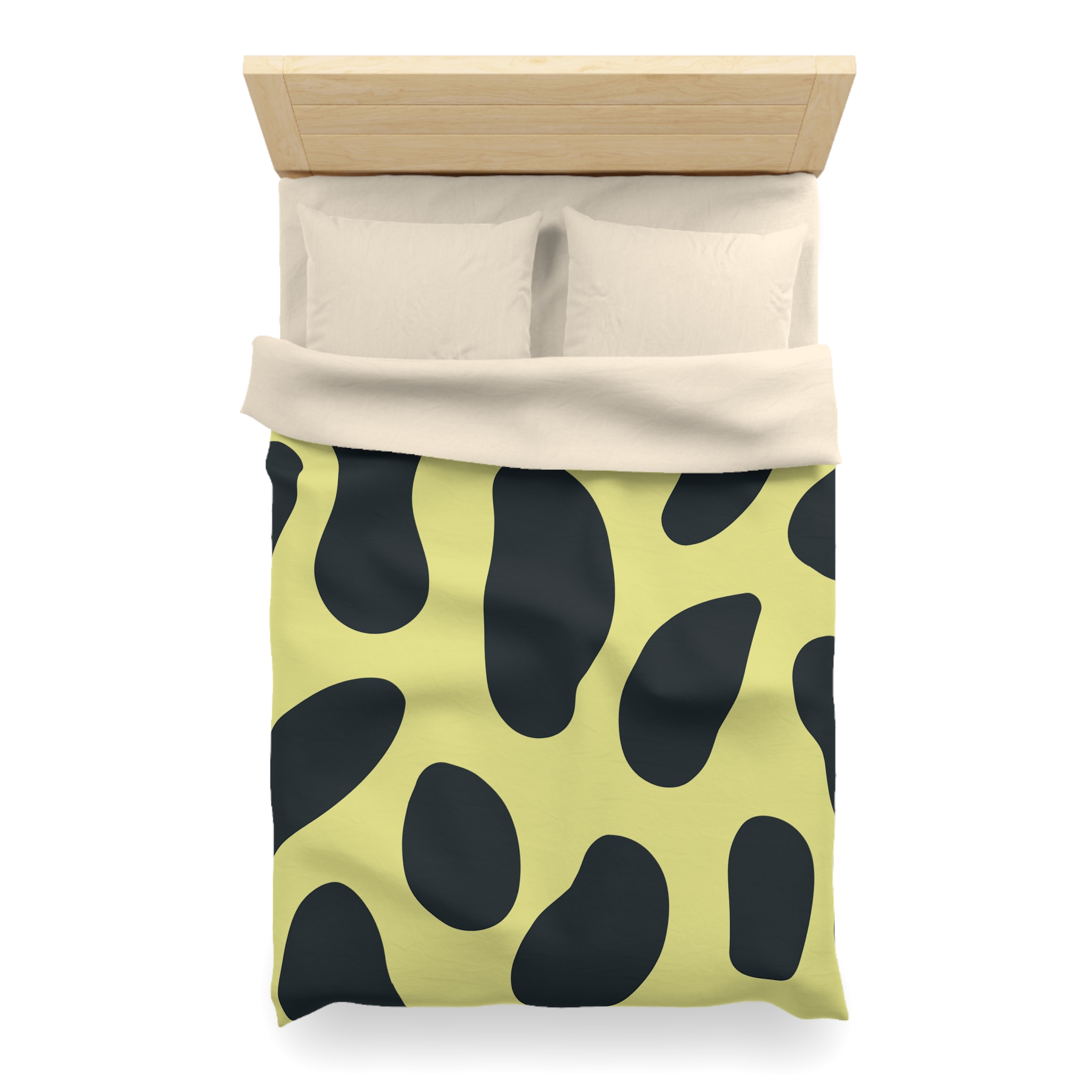 Black and Yellow Abstract Pattern Microfiber Duvet Cover - Image 20