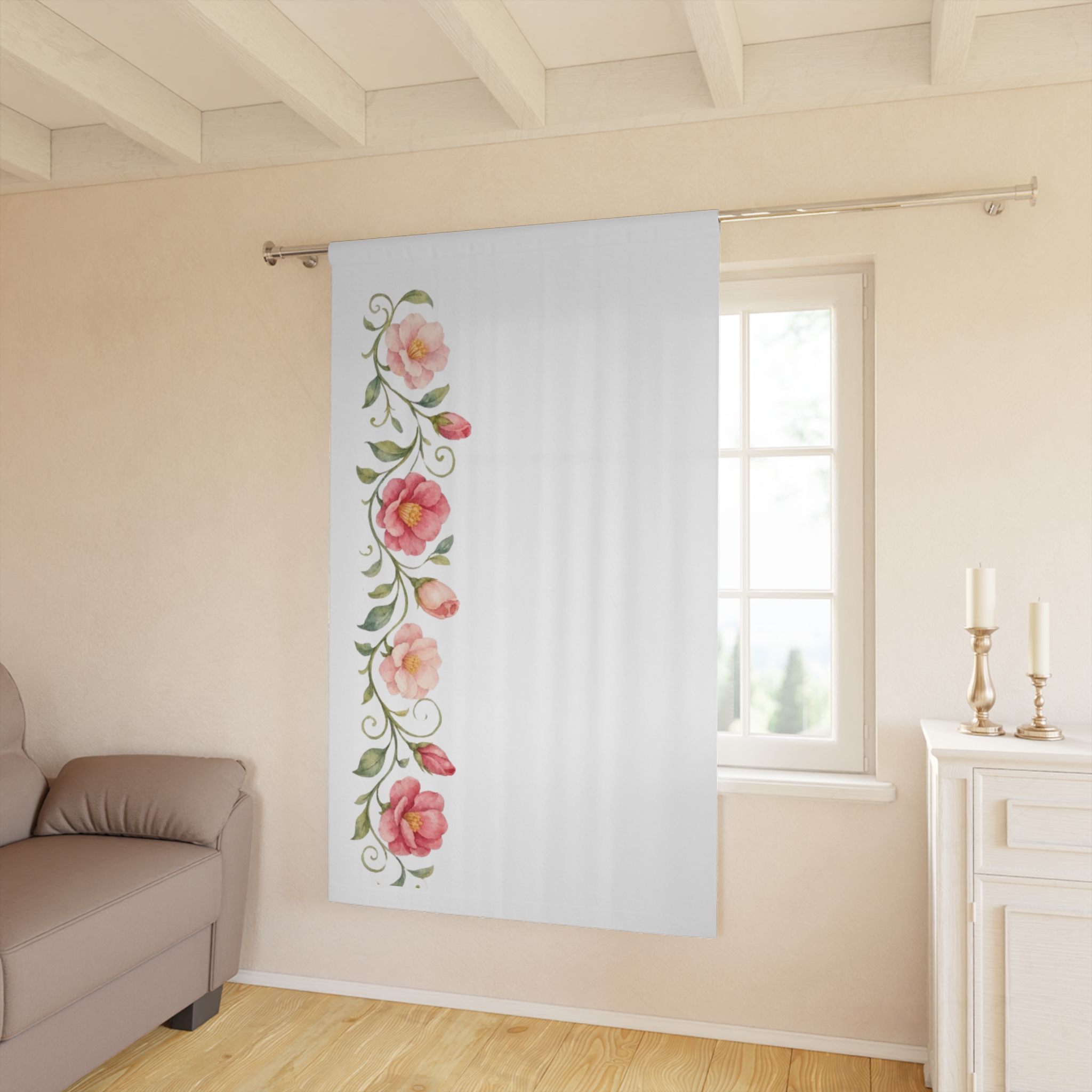 Floral Window Curtain