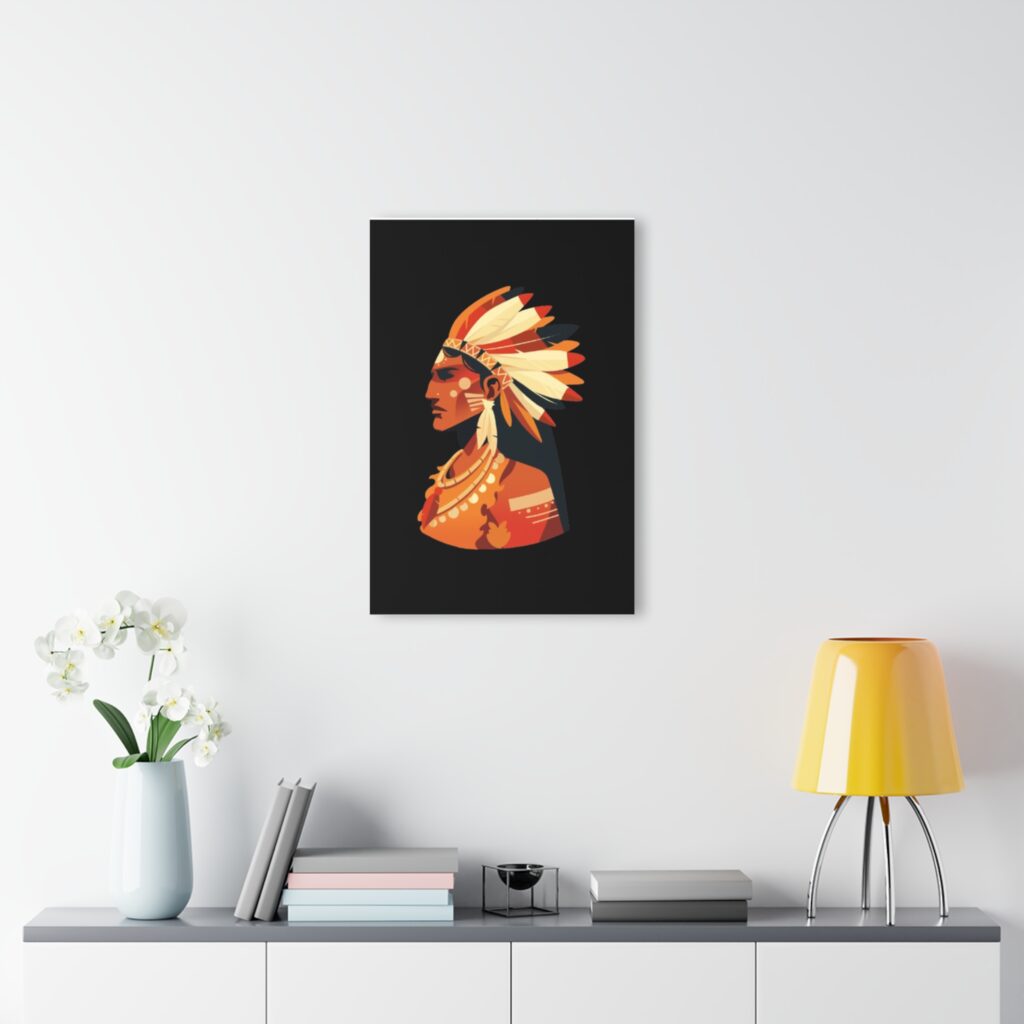Acrylic Print — Tribal Chief Profile Wall Art (French Cleat Hanging)