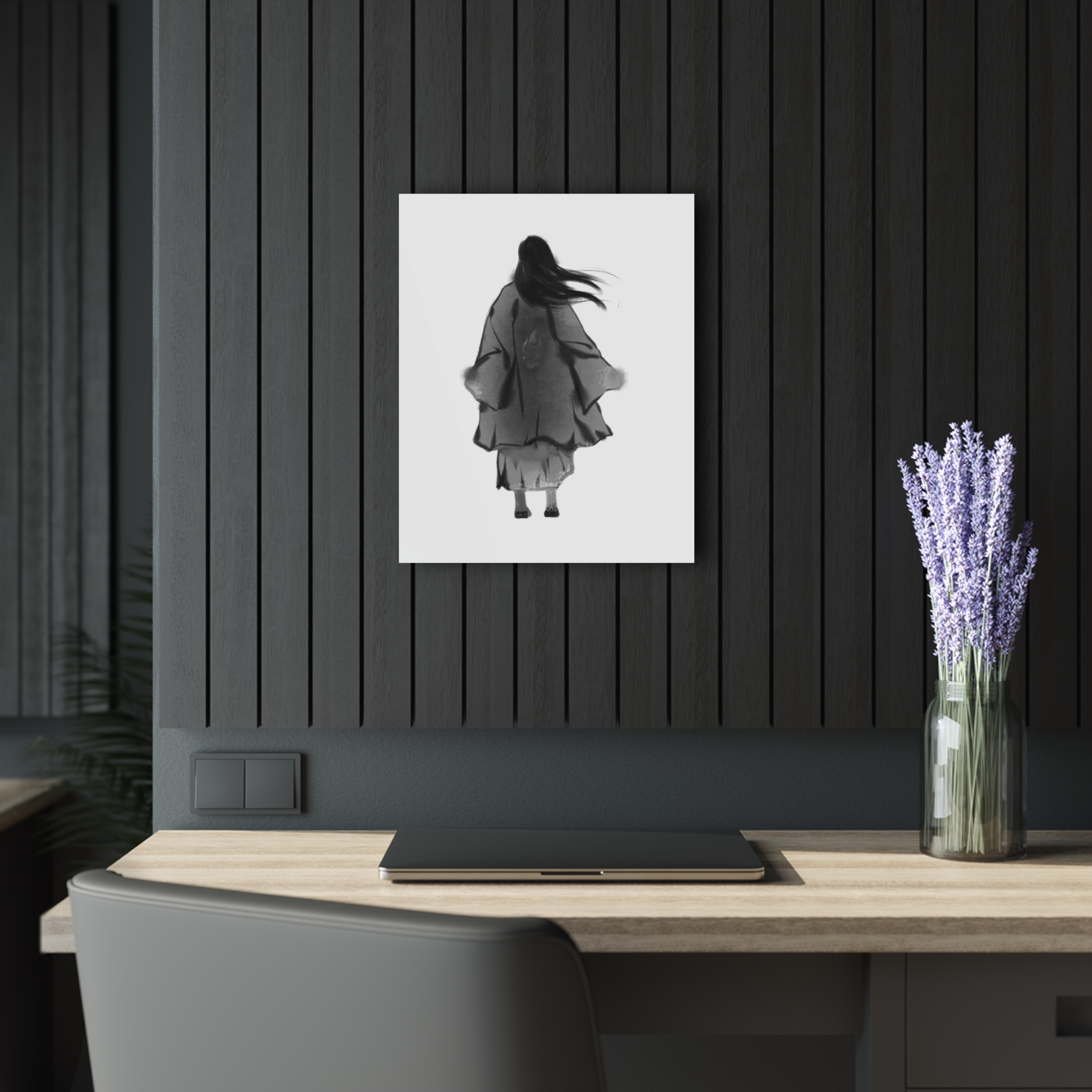 Acrylic Print — Minimalist Monochrome Woman Silhouette (French Cleat Hanging) - Image 15