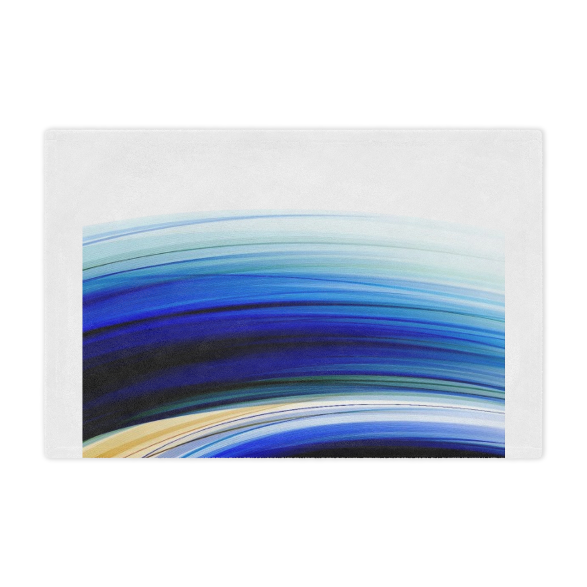Abstract Blue Waves Minky Blanket - Image 10