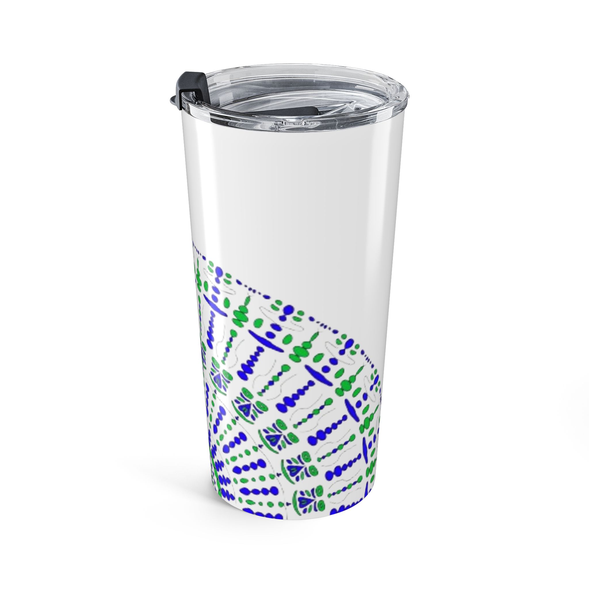 20oz Tumbler — Blue & Green Mandala Stainless Travel Cup - Image 4