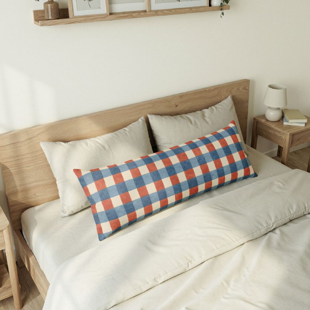 Red White & Blue Gingham Body Pillow