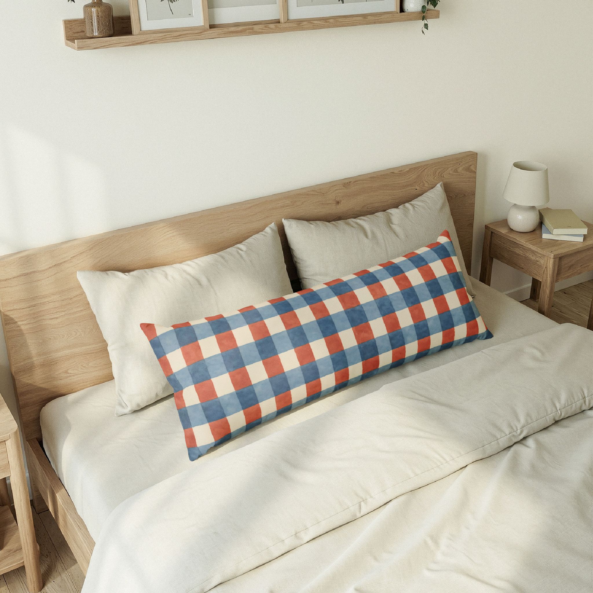 Red White & Blue Gingham Body Pillow