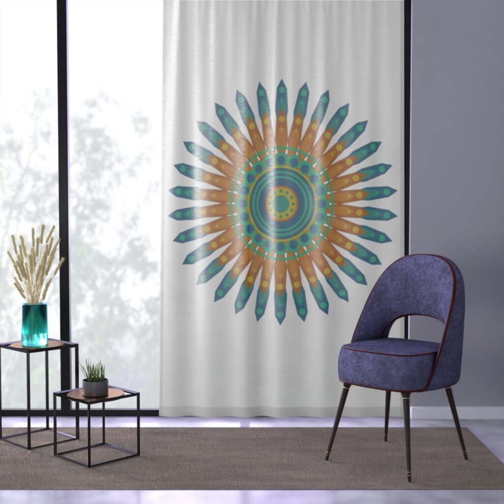 Bohemian Mandala Sun Window Curtain