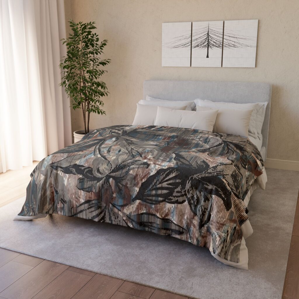 Vintage Botanical Floral Soft Polyester Blanket