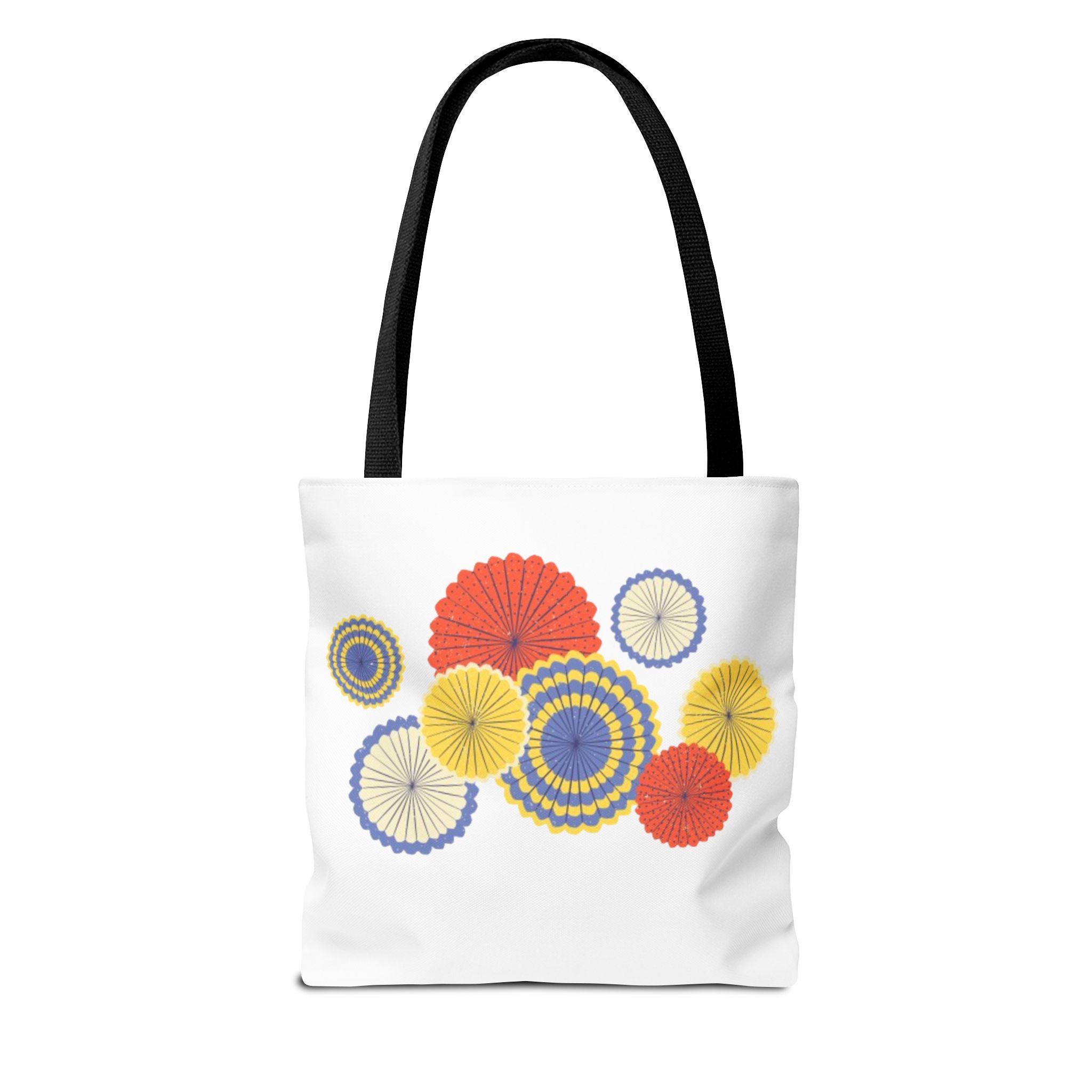 Floral Paper Fans Tote Bag — Colorful Retro Sunburst Design - Image 7