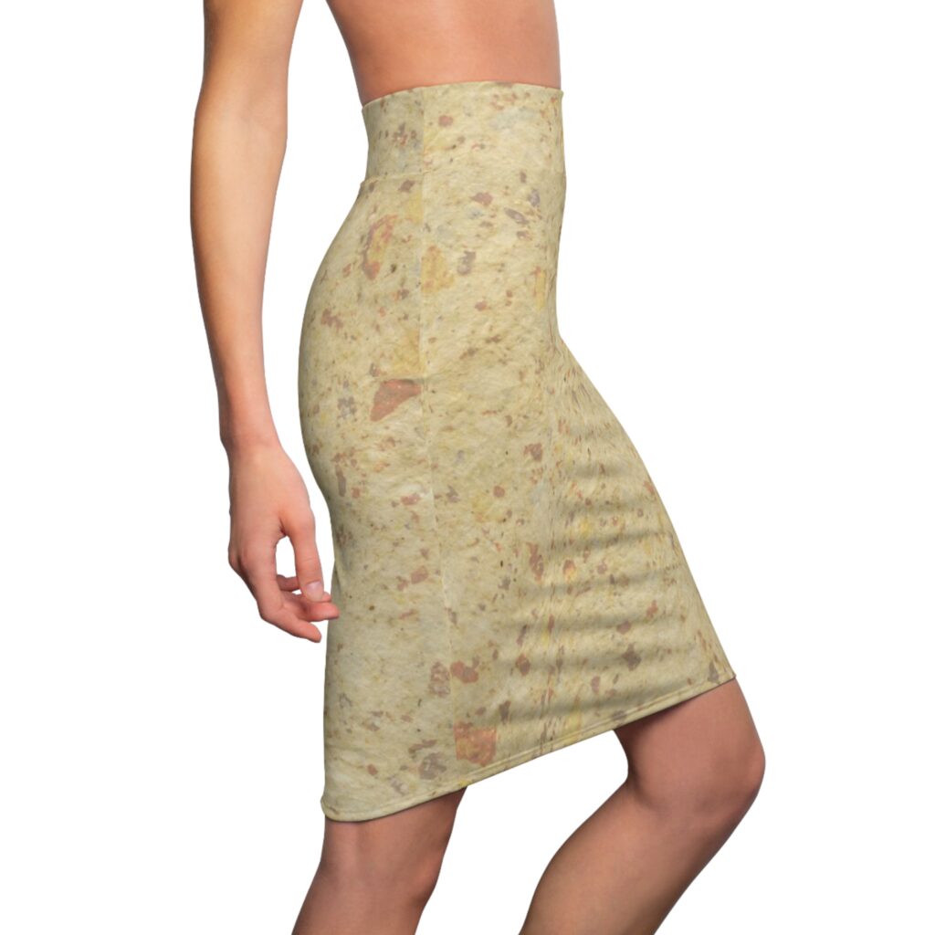 Women's Pencil Skirt – Neutral Abstract Marble Print