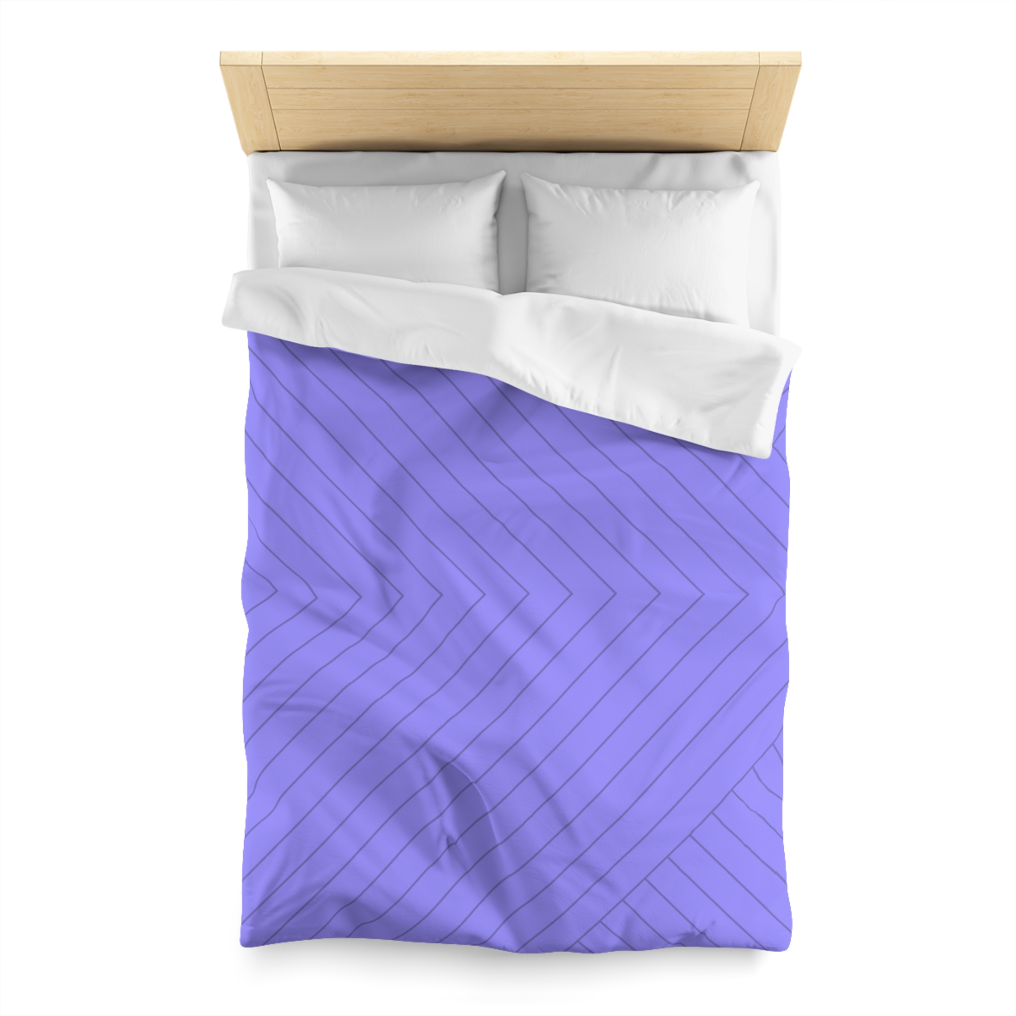 Lavender Geometric Duvet Cover — Modern Chevron Striped Microfiber - Image 8