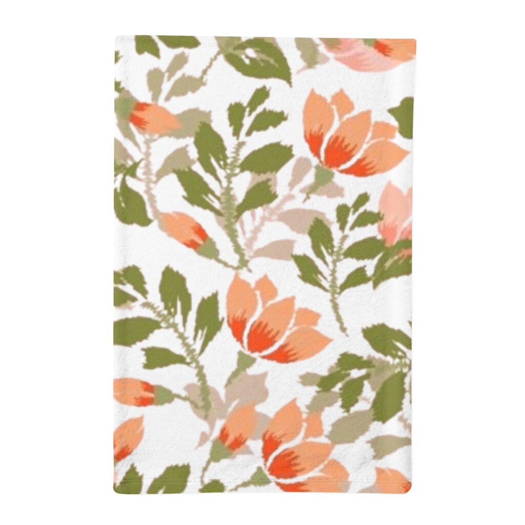 Minky Sleeping Bag with Orange Floral Pattern