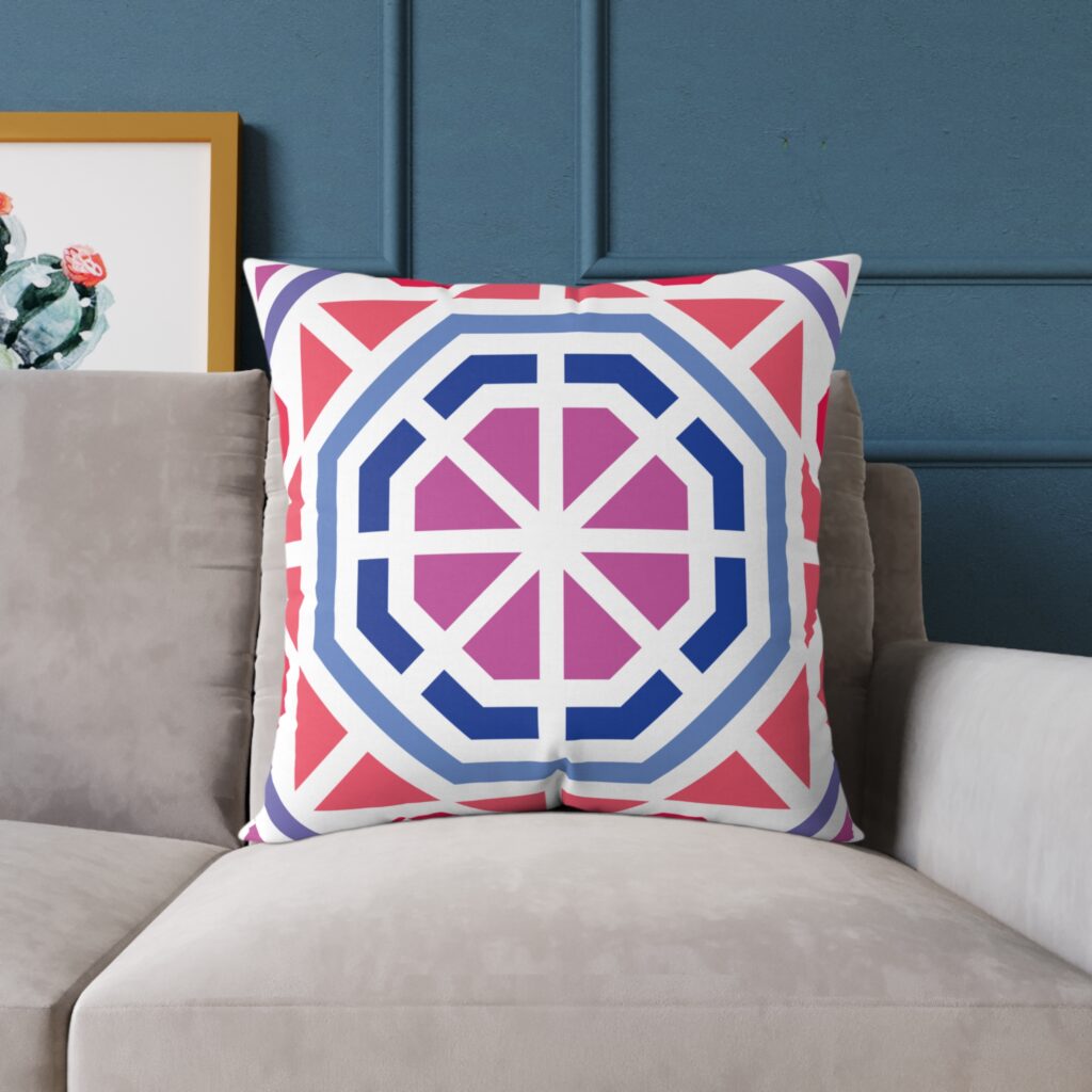 Geometric Moroccan Tile Design Square Pillow