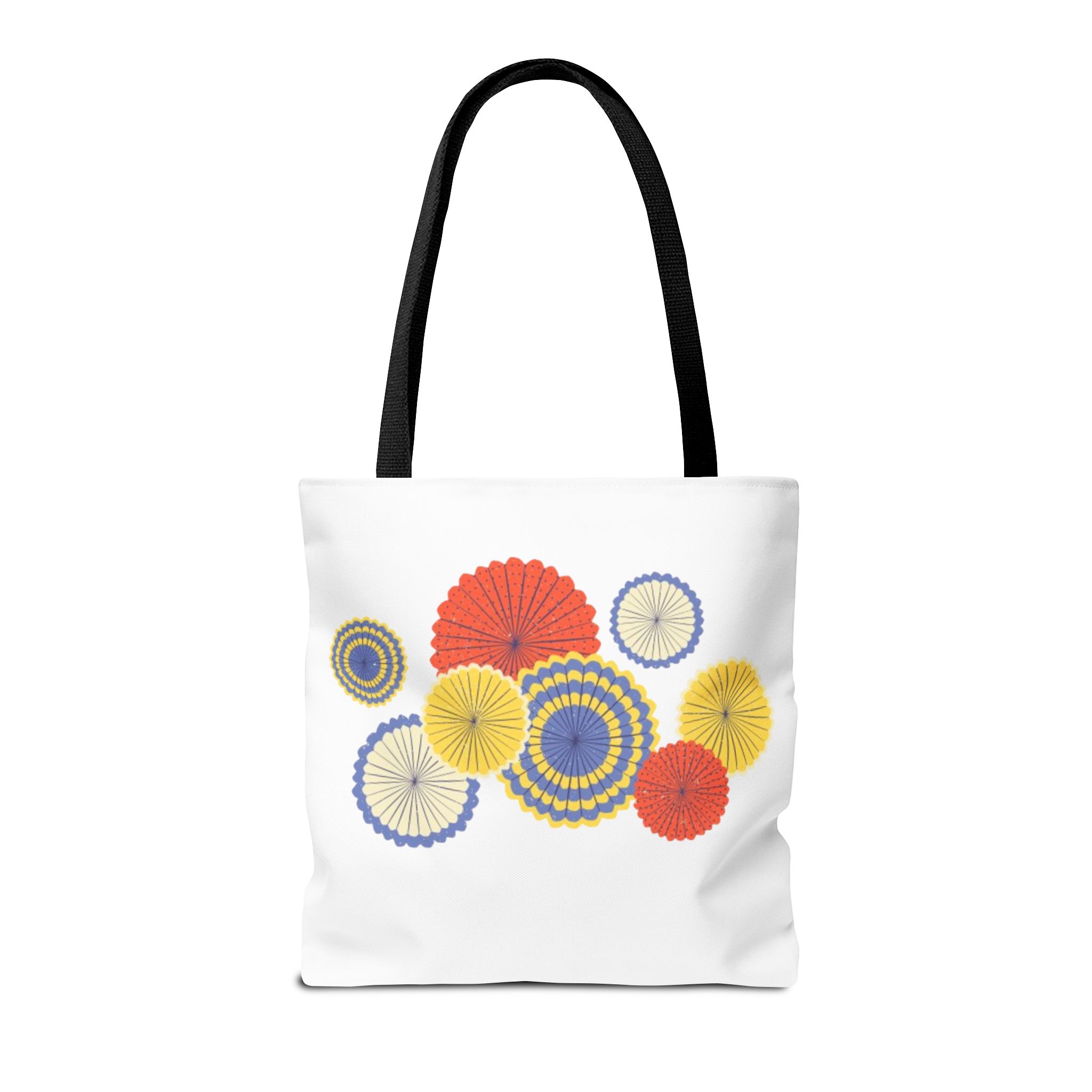 Floral Paper Fans Tote Bag — Colorful Retro Sunburst Design - Image 11