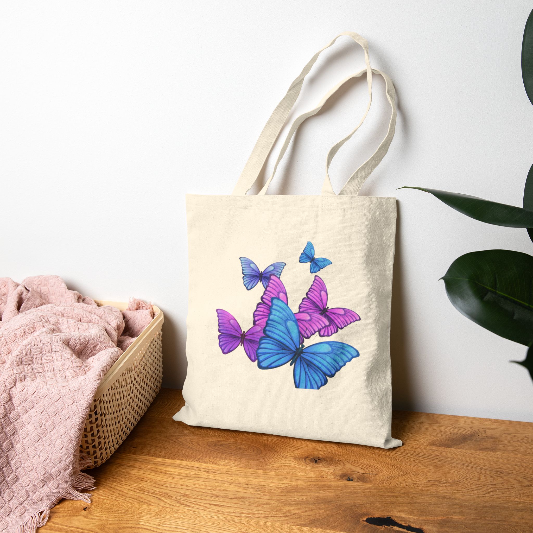 Colorful Butterfly Canvas Tote Bag - Image 10