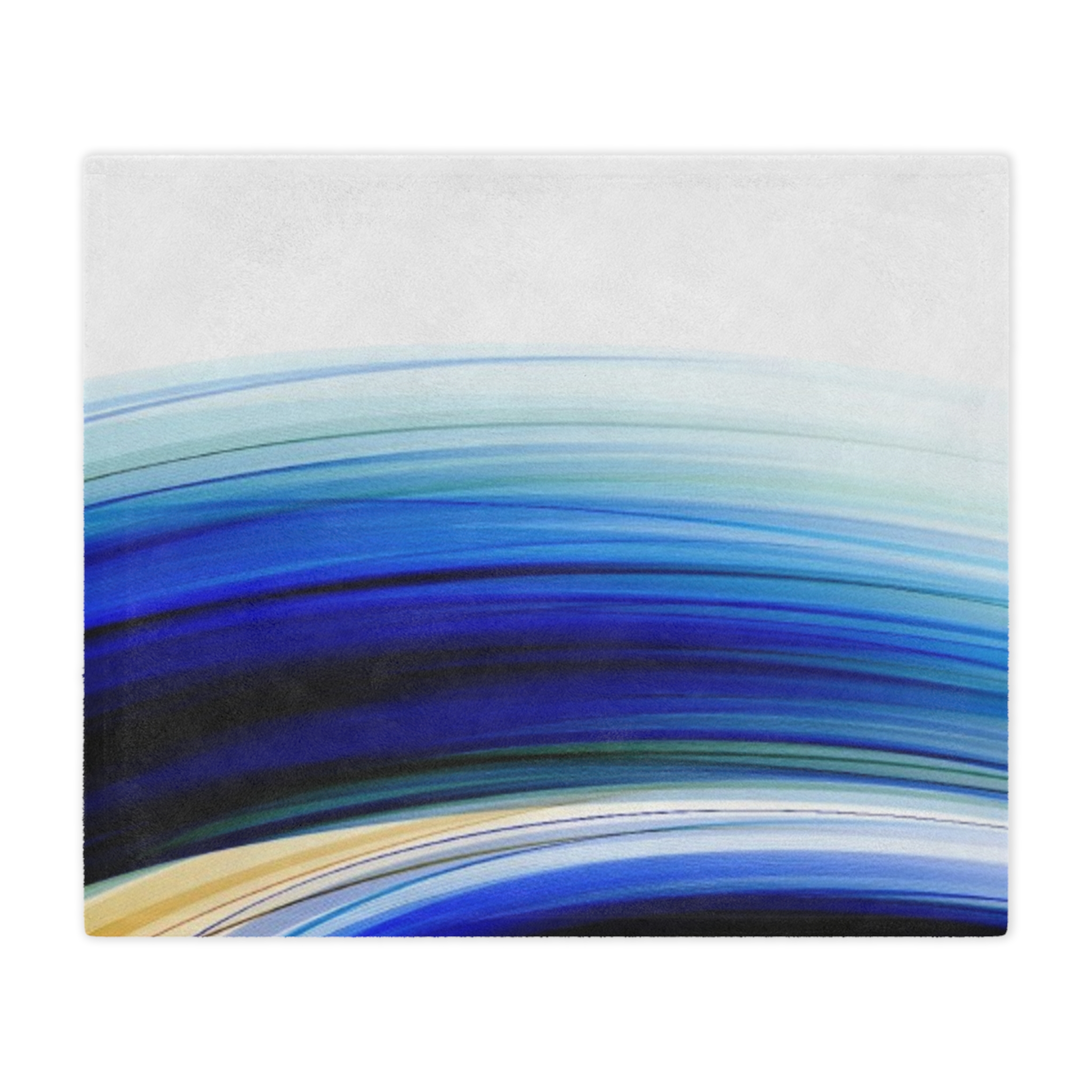 Abstract Blue Waves Minky Blanket - Image 6