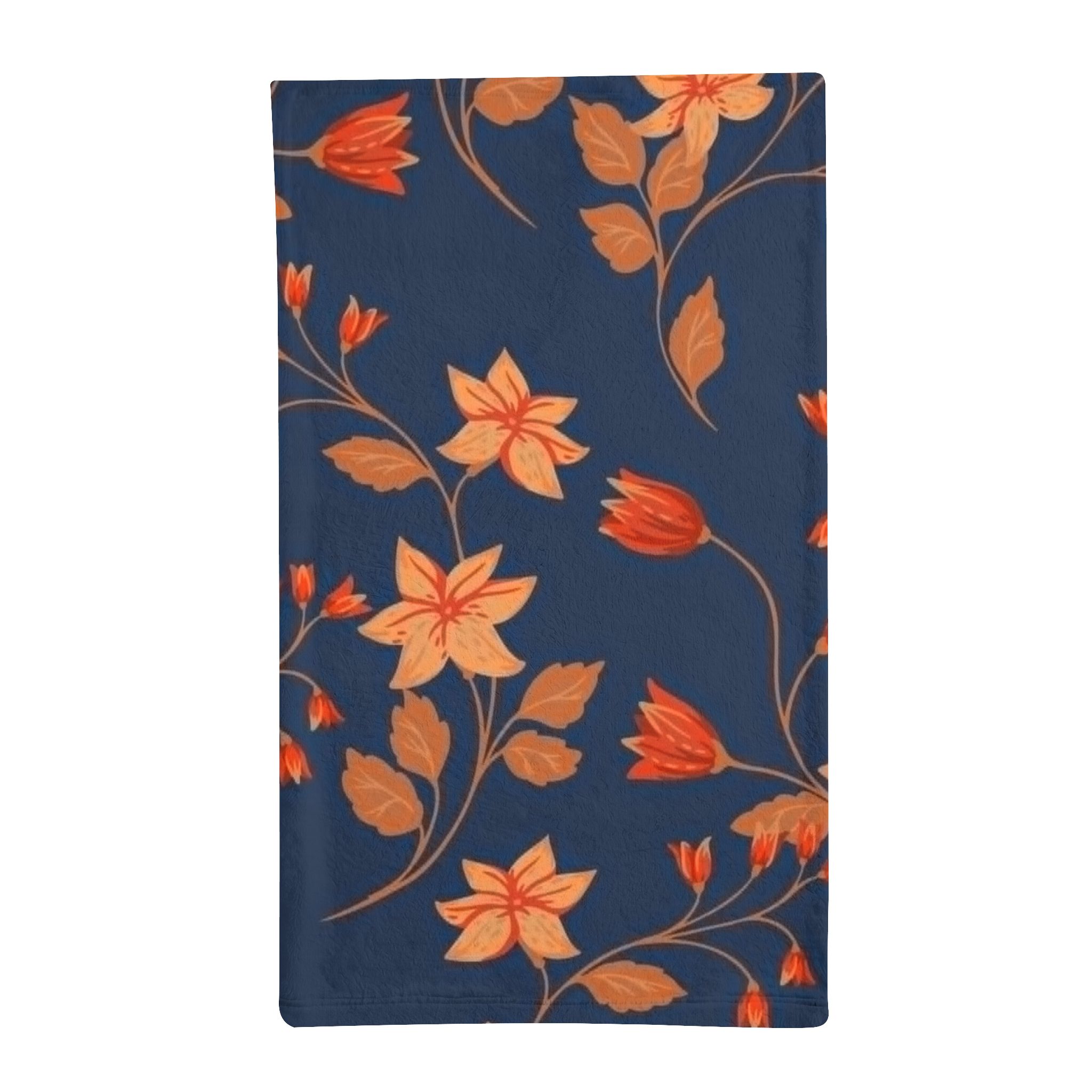 Minky Sleeping Bag – Navy Autumn Floral Pattern - Image 2