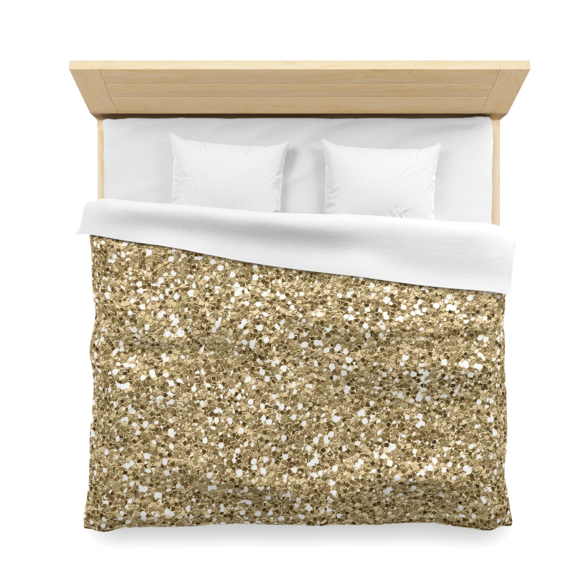 Gold Glitter Microfiber Duvet Cover — Sparkling Metallic Bedding - Image 17