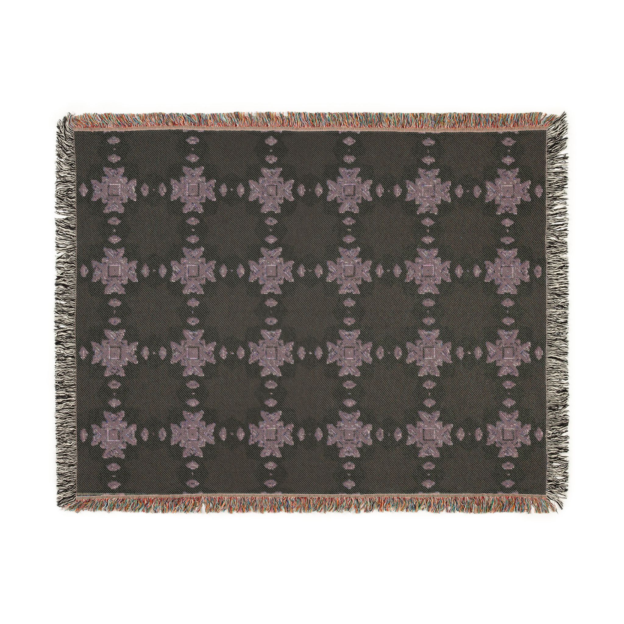 Mustard & Sage Geometric Woven Blanket - Image 4