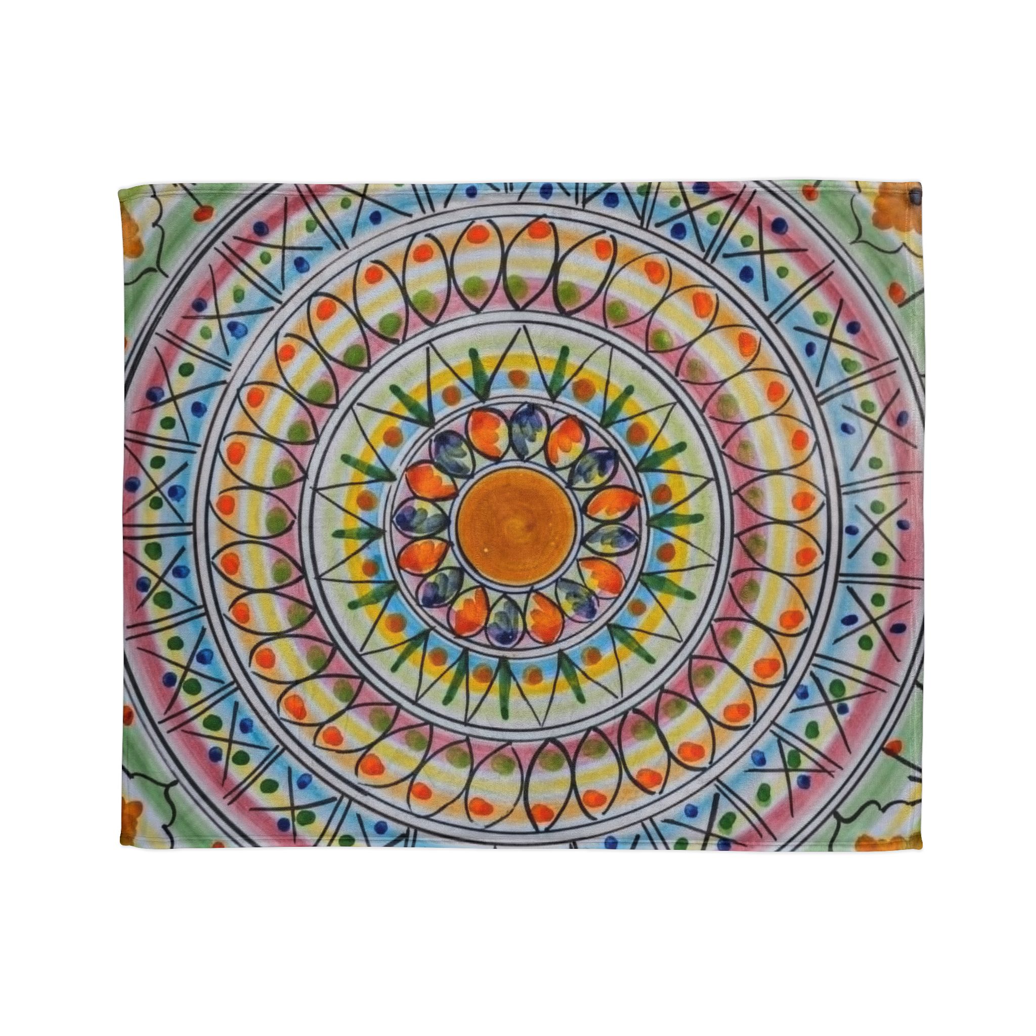 Mandala Sunburst Blanket — Colorful Boho Polyester Throw - Image 9