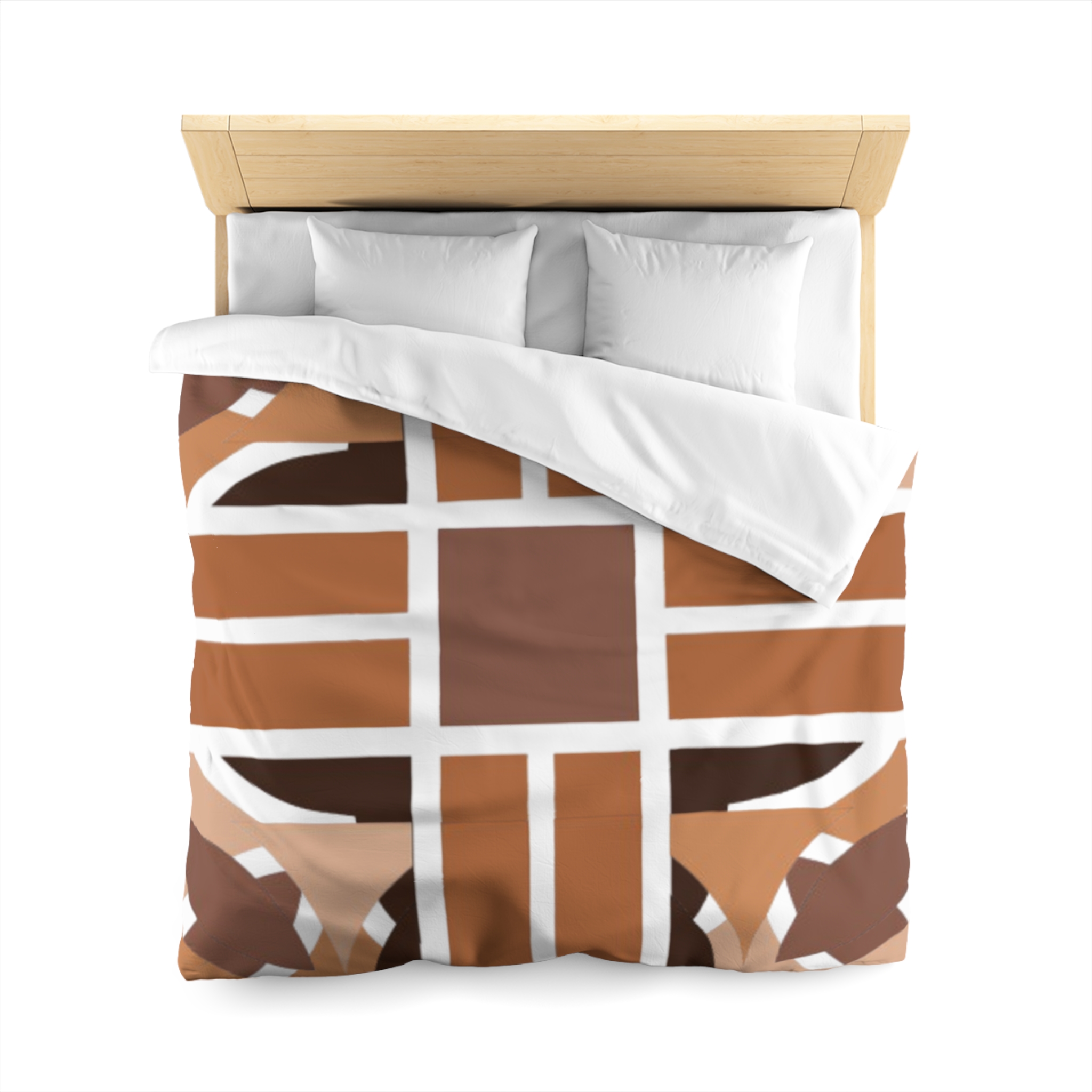 Geometric Brown Abstract Microfiber Duvet Cover - Image 11