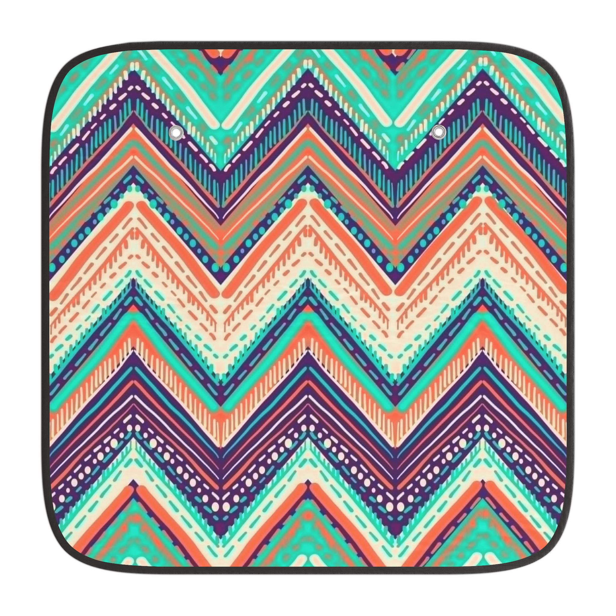 Colorful Chevron Pattern Car Sun Shade - Image 2