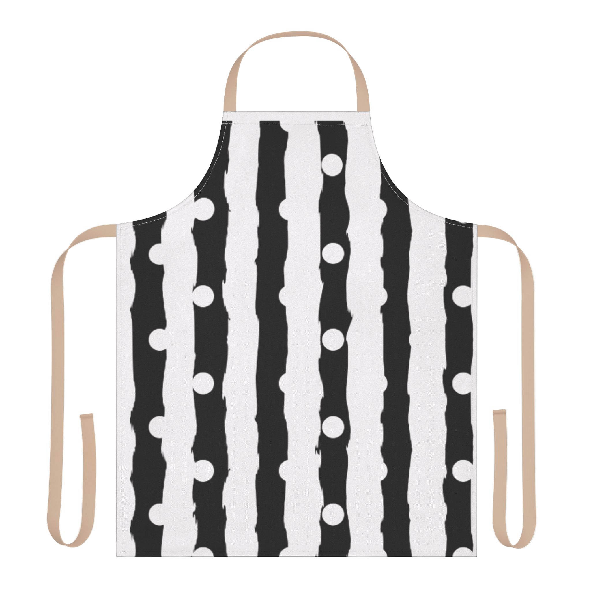 Monochrome Striped Dot Apron — Modern Black & White Kitchen Apron - Image 5