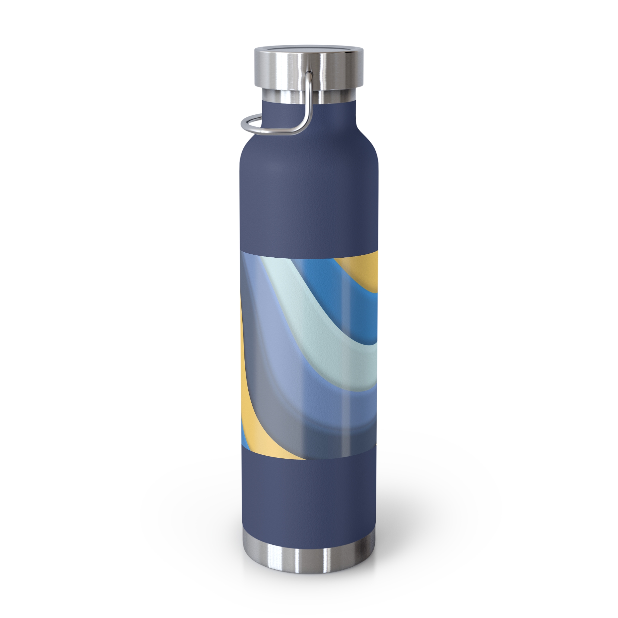 22oz Abstract Blue and Yellow Wave Vacuum Insulated Bottle - Image 38