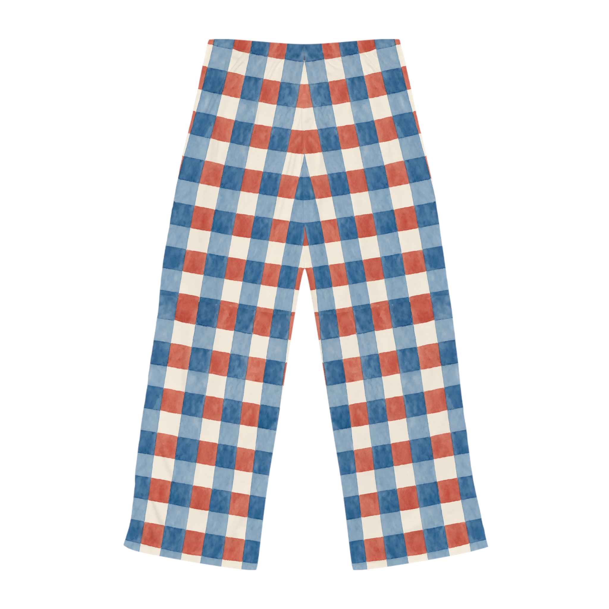Women’s Red, White & Blue Gingham Pajama Pants - Image 3