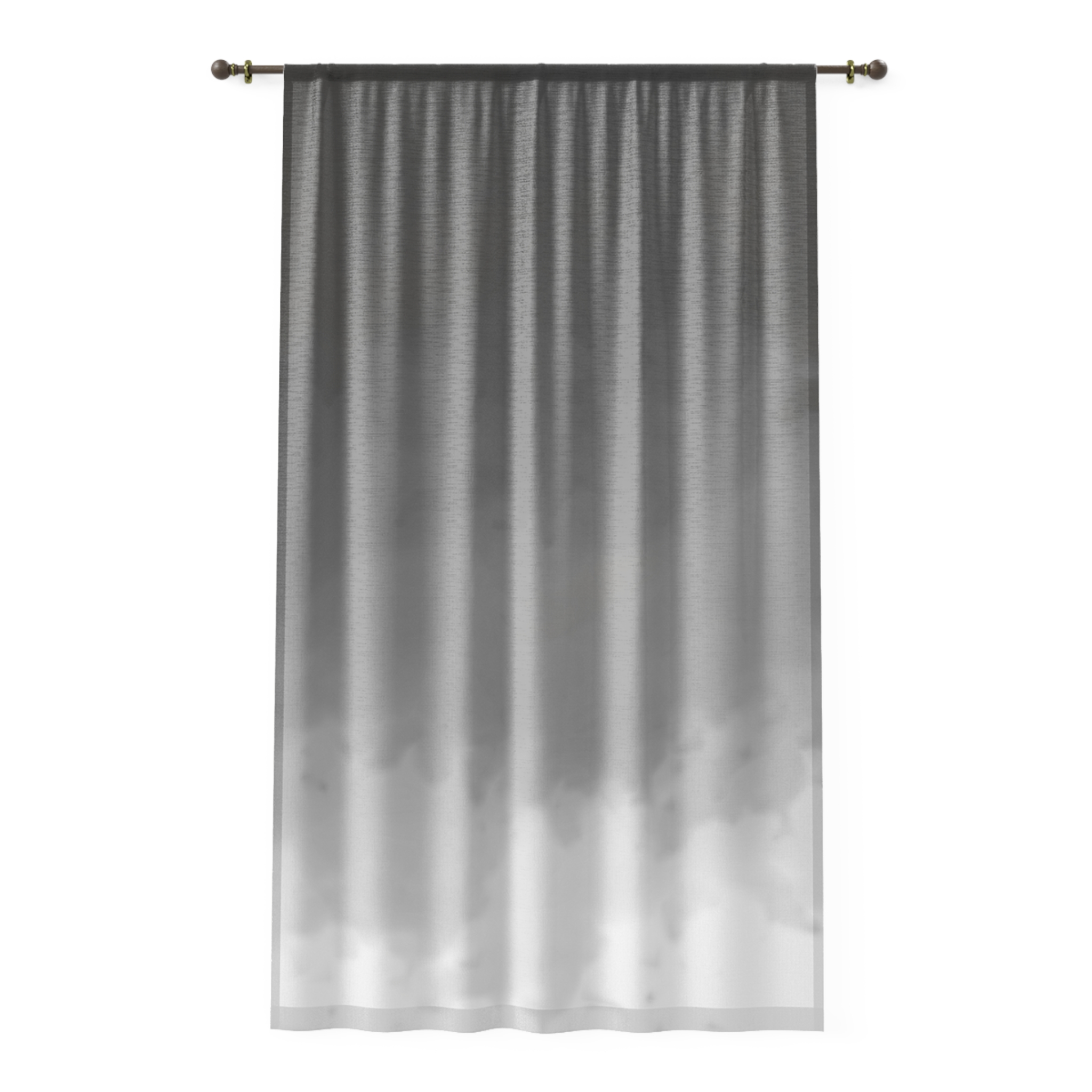 Gray Ombre Sheer Curtain – Fog Gradient Window Panel - Image 2
