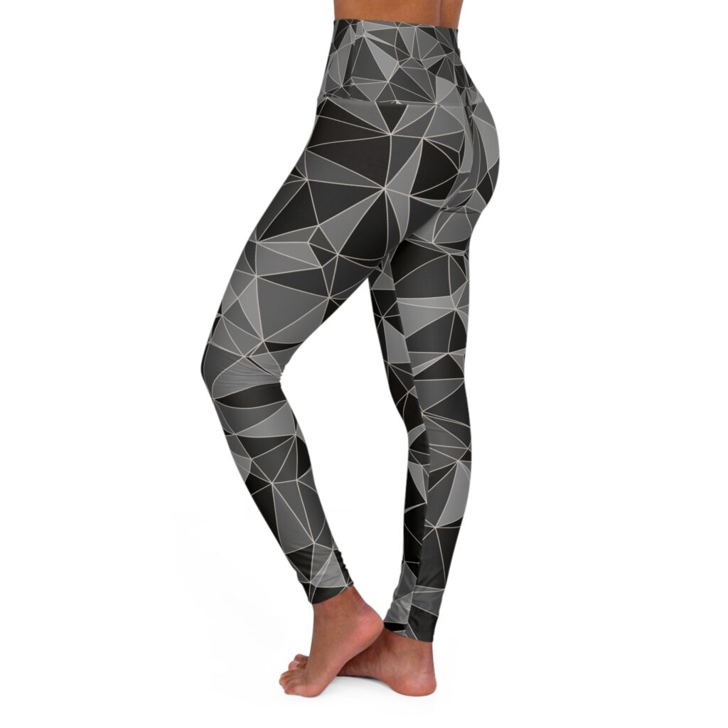 Geometric Black and Gray Yoga Leggings